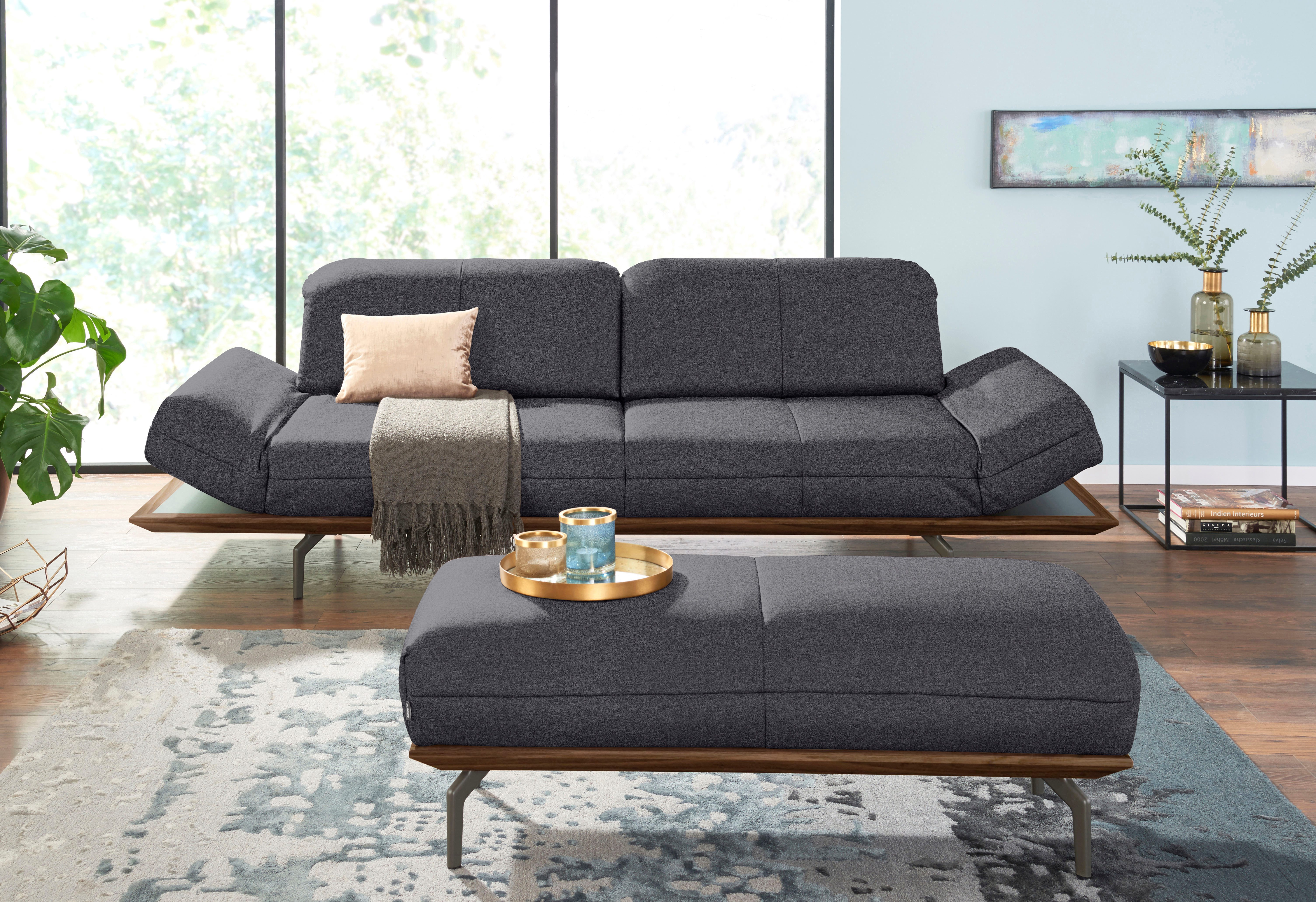 Creation BY ROLF BENZ 3-zitsbank CR.420, design bank, loungesofa in 2 kwaliteiten, houten frame in eiken natuur of noten, breedte 232 cm