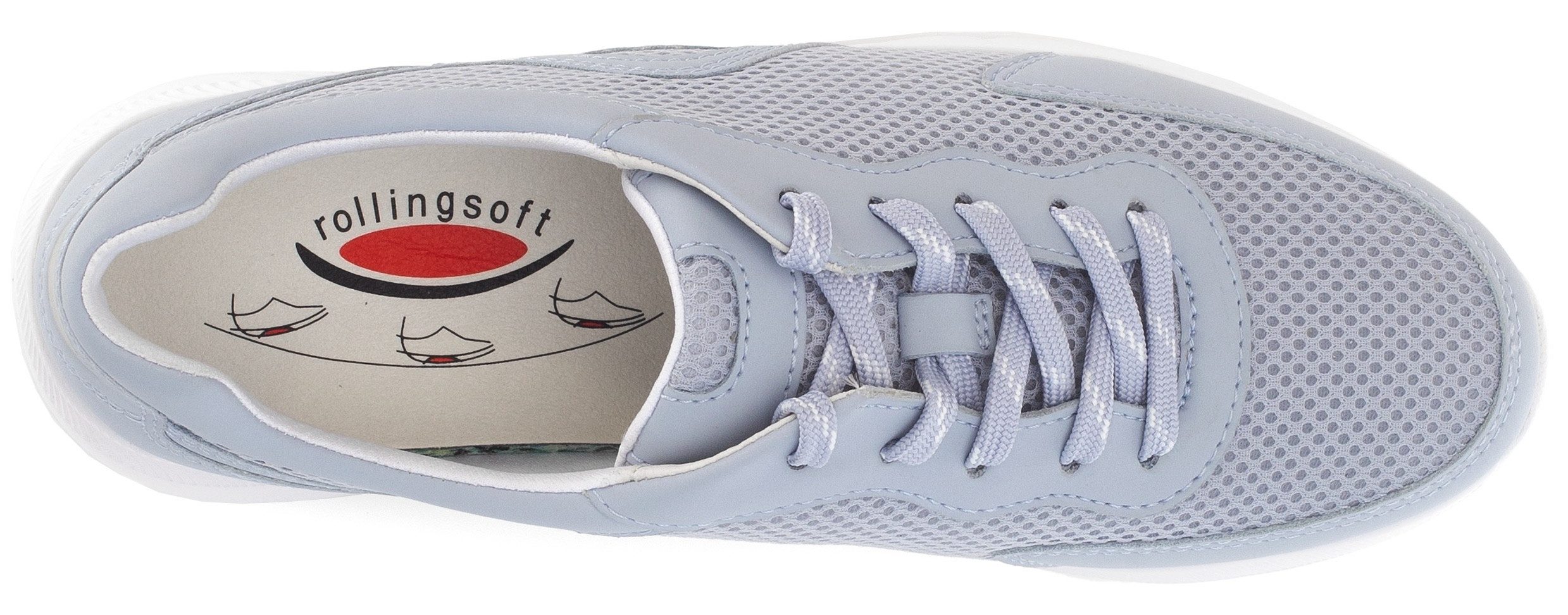 Gabor Rollingsoft Sneakers met sleehak , vrijetijdsschoen, lage schoen, veterschoen met verwisselbaar voetbed