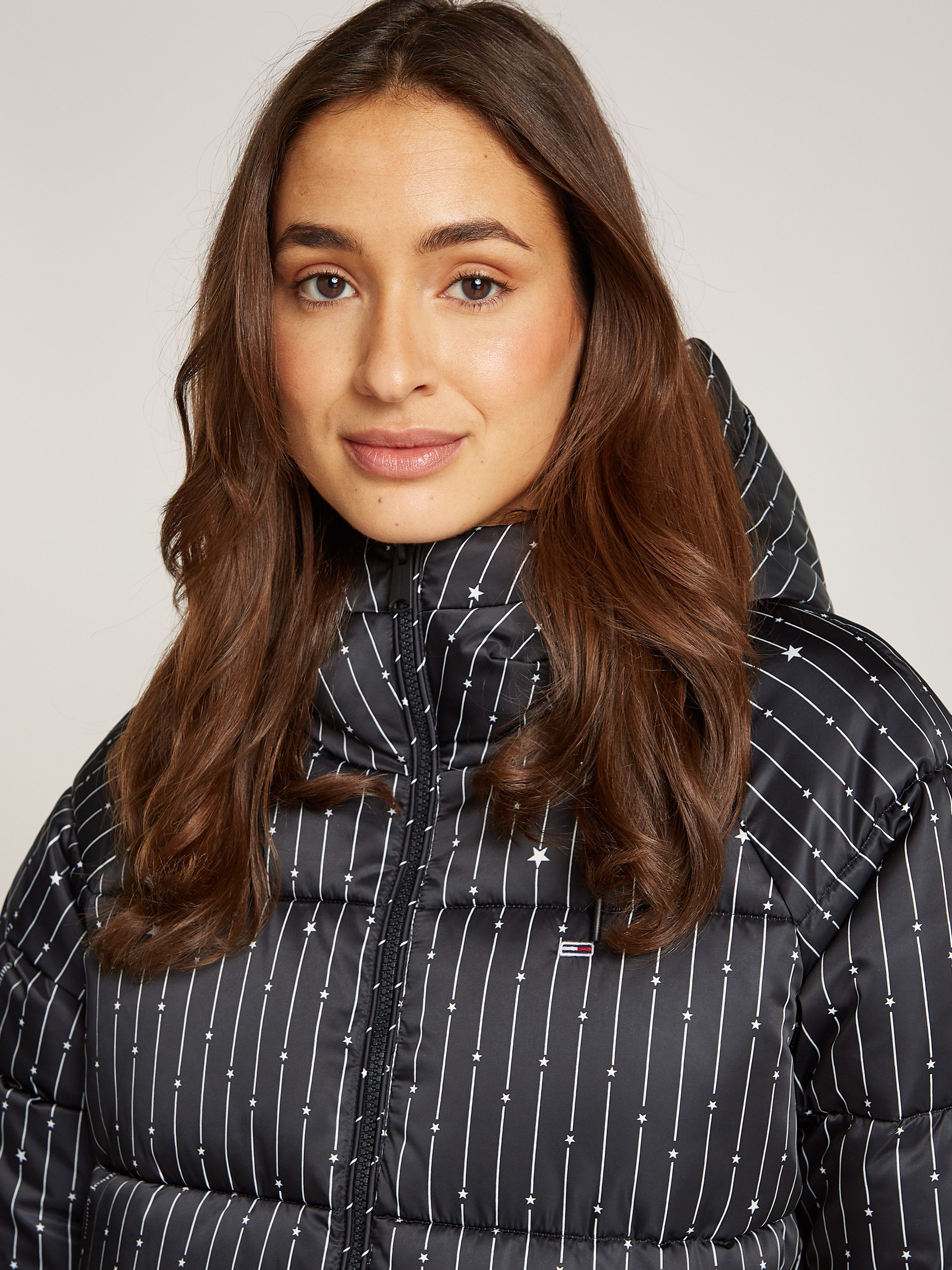 TOMMY JEANS Gewatteerde jas met gestreept patroon