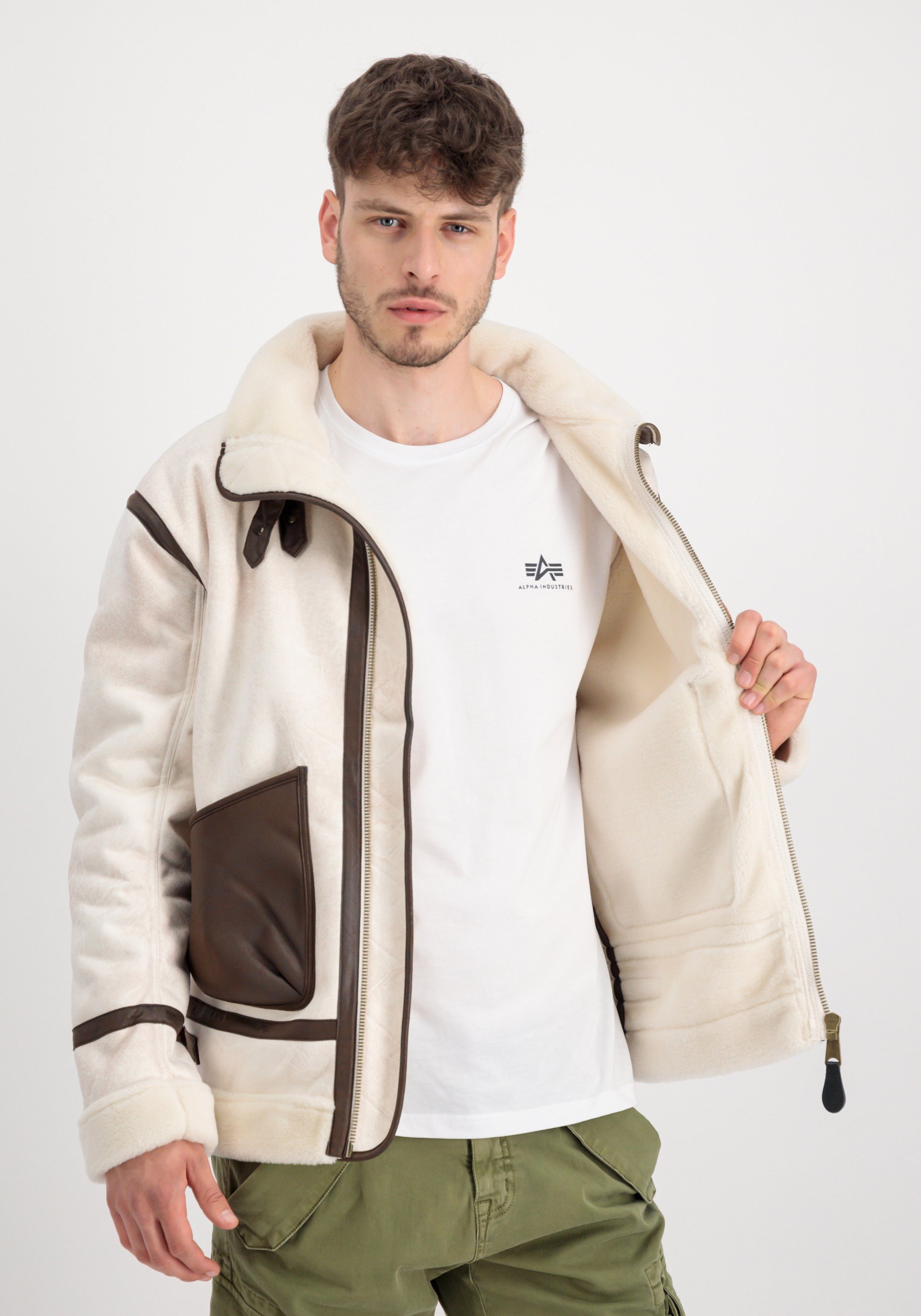 Alpha Industries Leren jack Alpha Industries Men - Leather & Vegan Jackets B-3 Arctic
