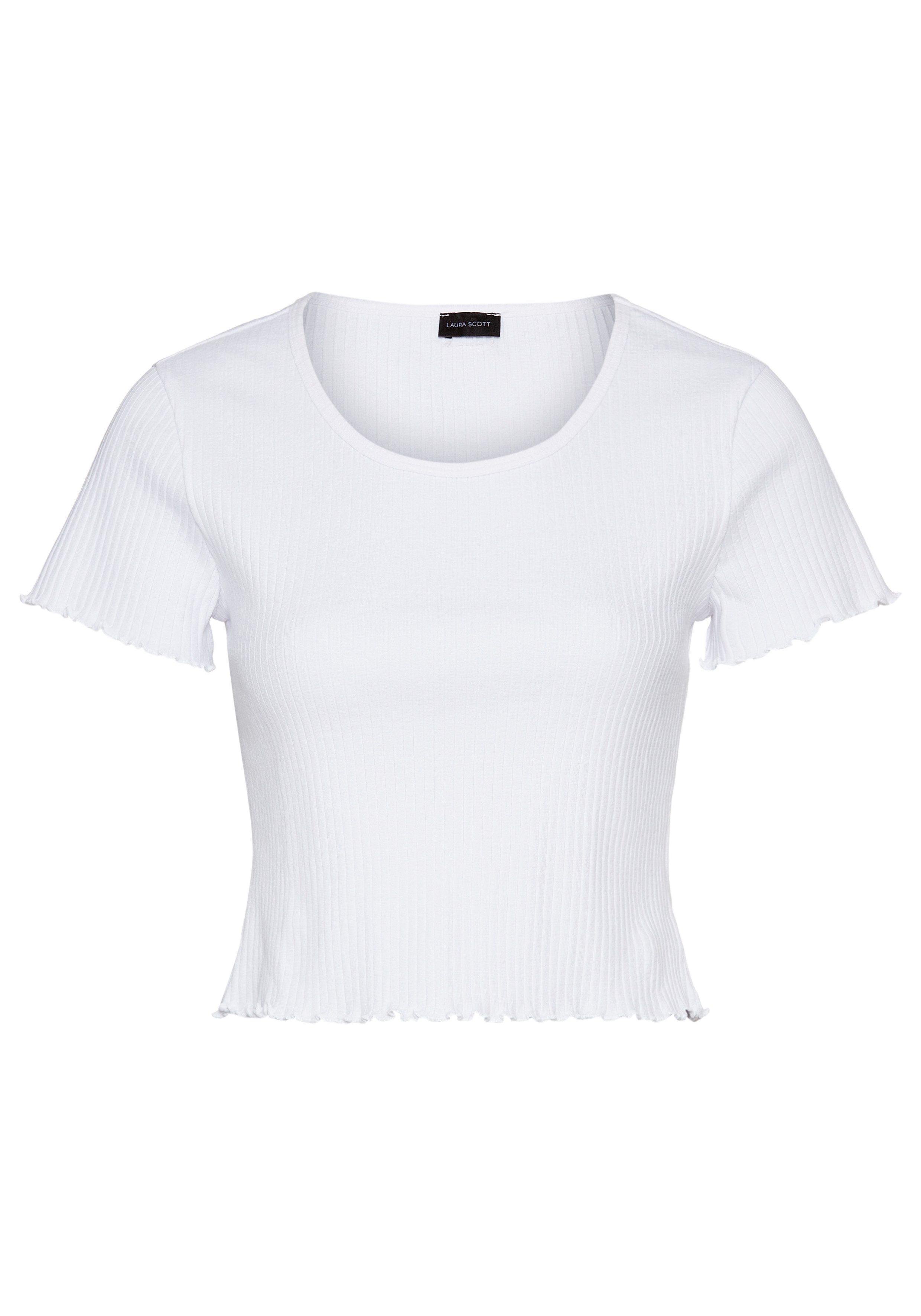 Laura Scott Shirt met korte mouwen met golvende zoom