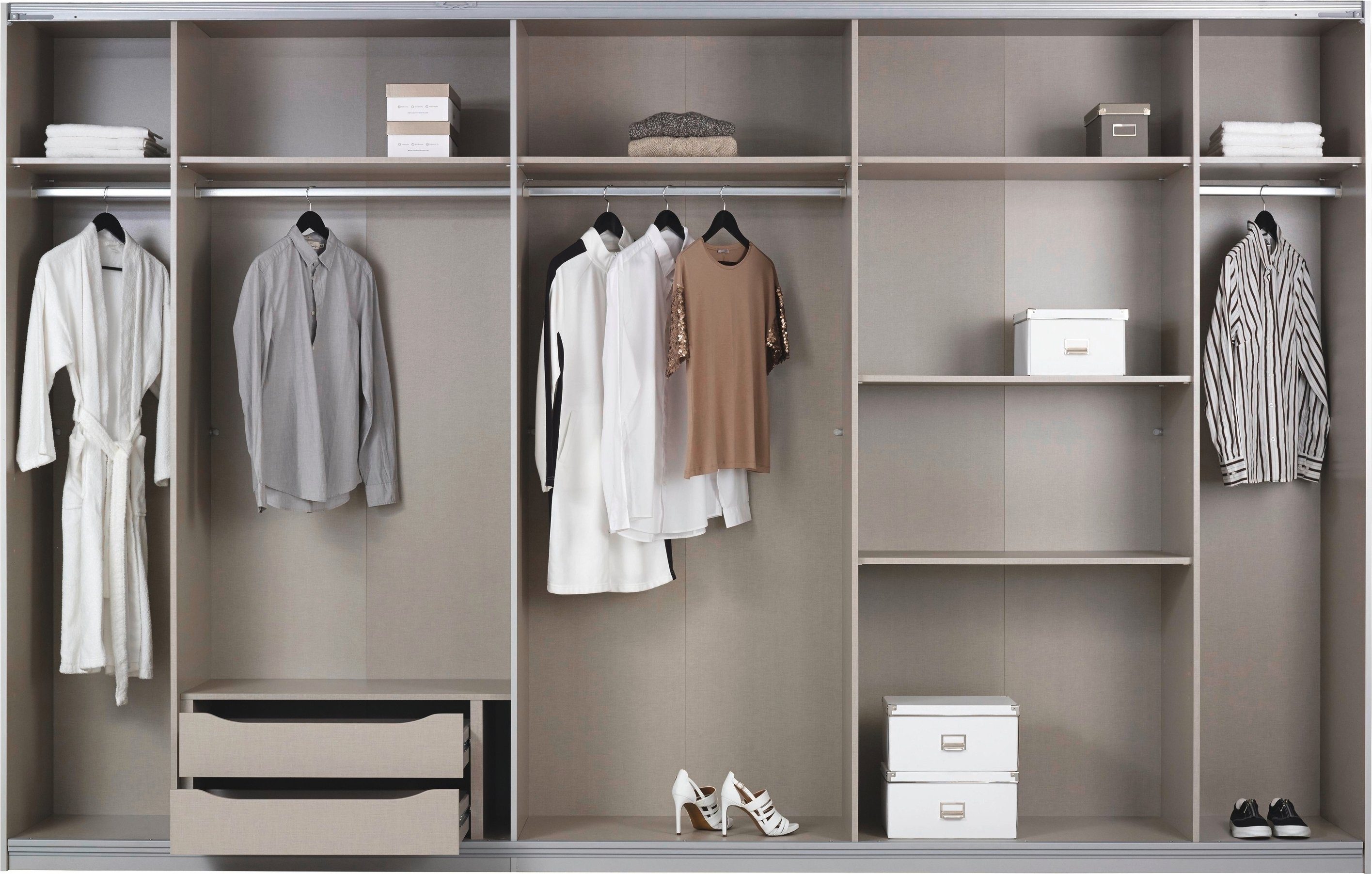 rauch Zweefdeurkast Kledingkast kast garderobe ORACLE met spiegelfront inclusief lade-inzet en extra legplanken made in germany