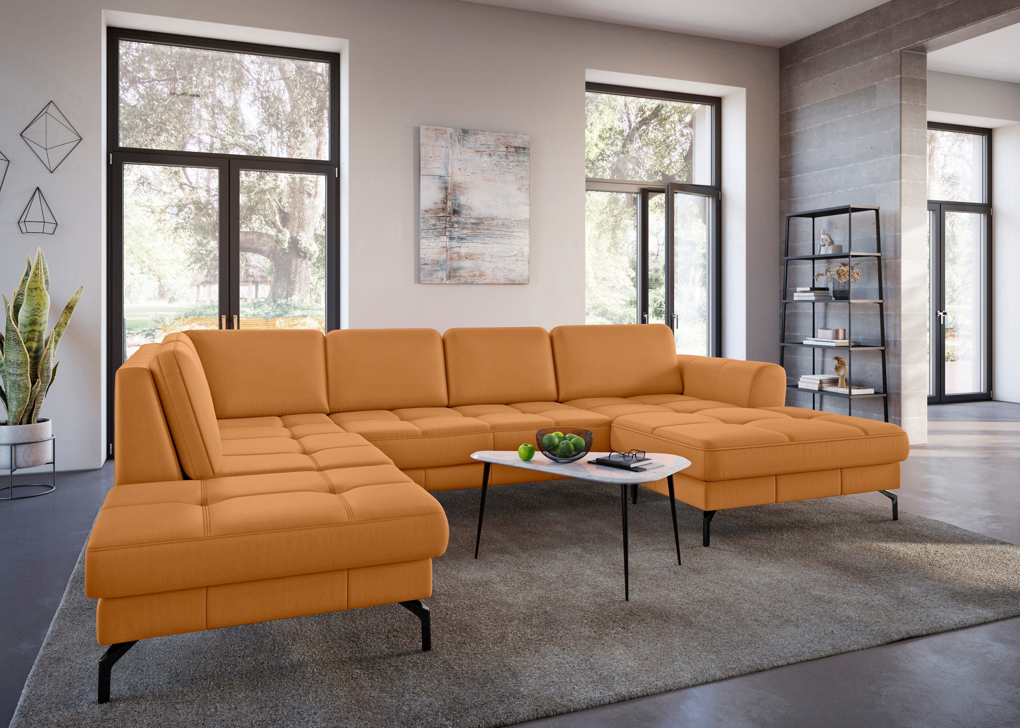sit&more Zithoek Bendigo U-vorm inclusief zitdiepteverstelling, bodemvrijheid 15 cm, in 2 pootkleuren