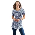 classic basics shirt met print longshirt (1-delig) blauw