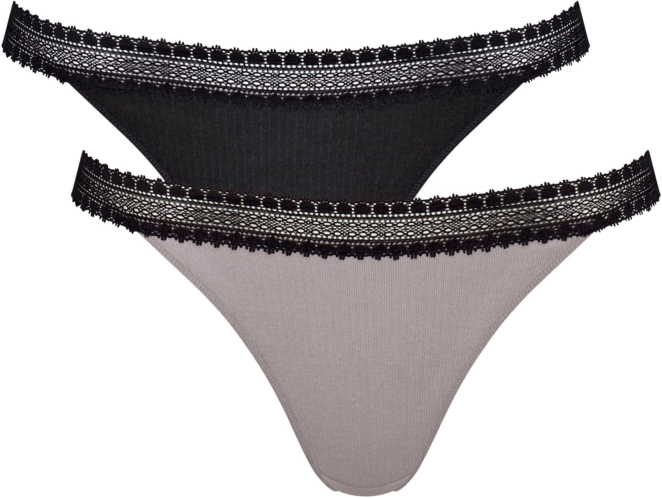 Sloggi Slip GO Ribbed R Tanga C2P (Set van 2) dames slips maat M zwart
