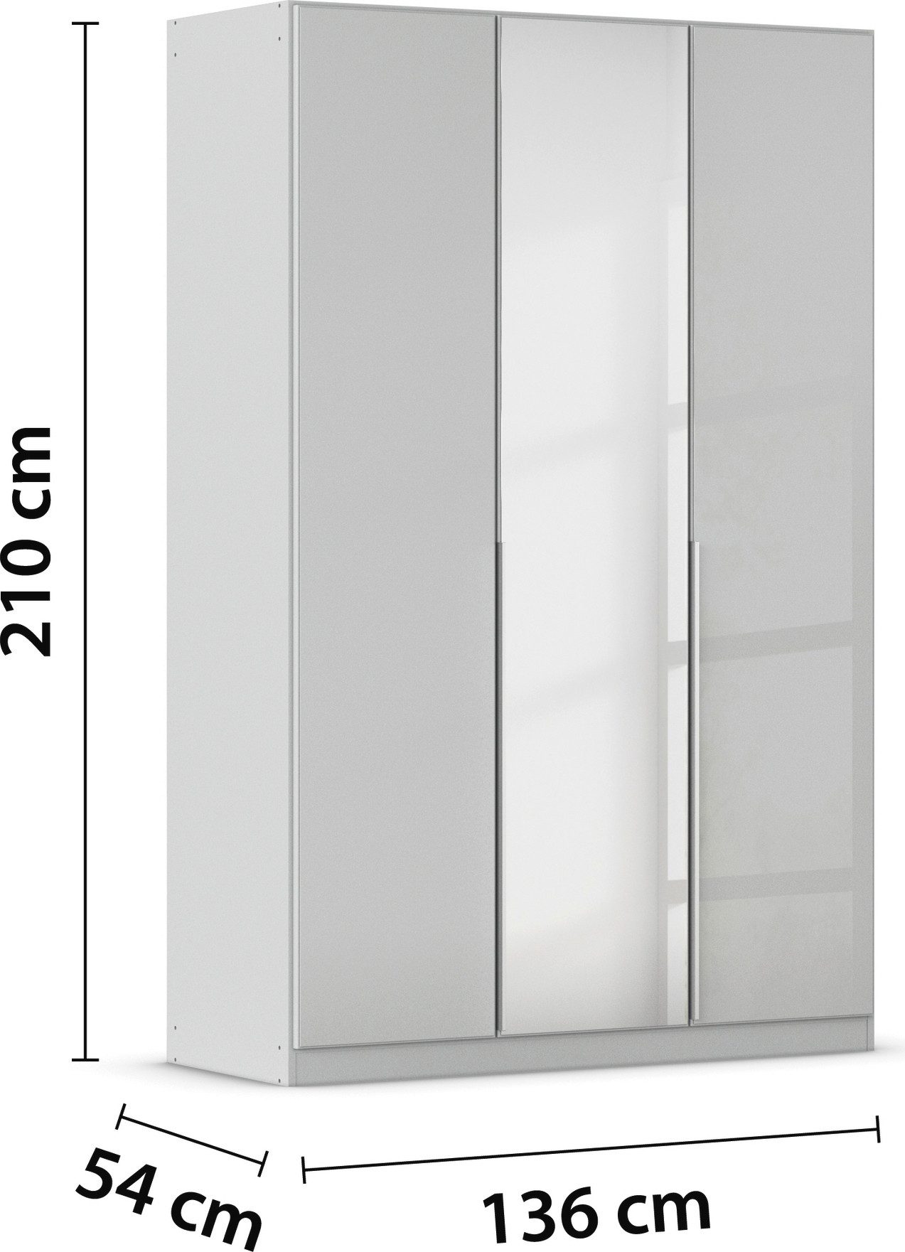 rauch Draaideurkast Kledingkasten kast garderobe AGORDO met glazen front doordachte binnenuitrusting, in 6 breedtes en 2 hoogtes made in germany