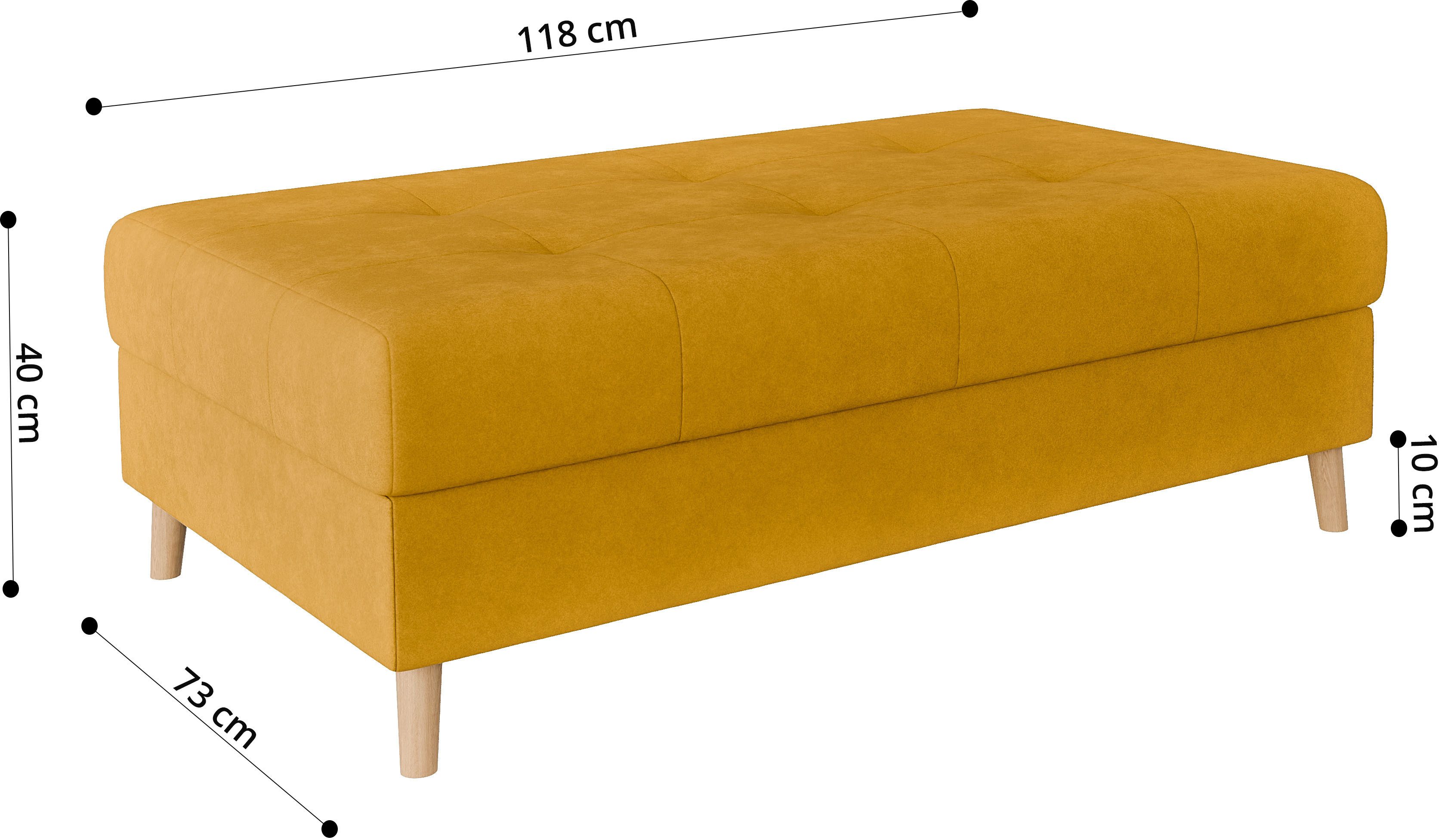 Home affaire Hocker CHARRE XXL, stiksel in het zitgedeelte, afmetingen: B/D/H: 118/73/40 cm