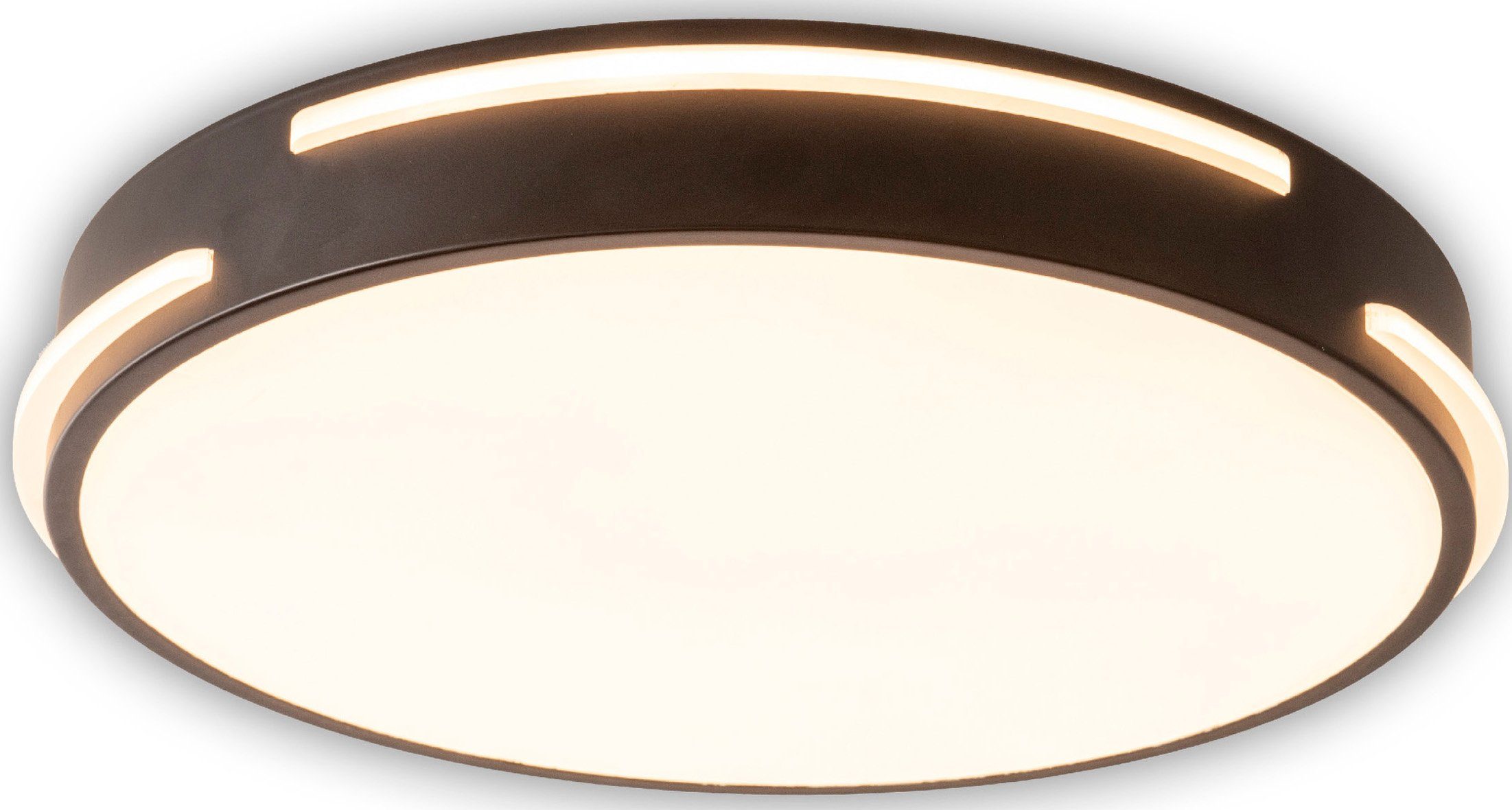 näve Led-plafondlamp Ventura LED plafondlamp >>Ventura<<, dimbaar, met afstandsbediening, zwart/wit (1 stuk)