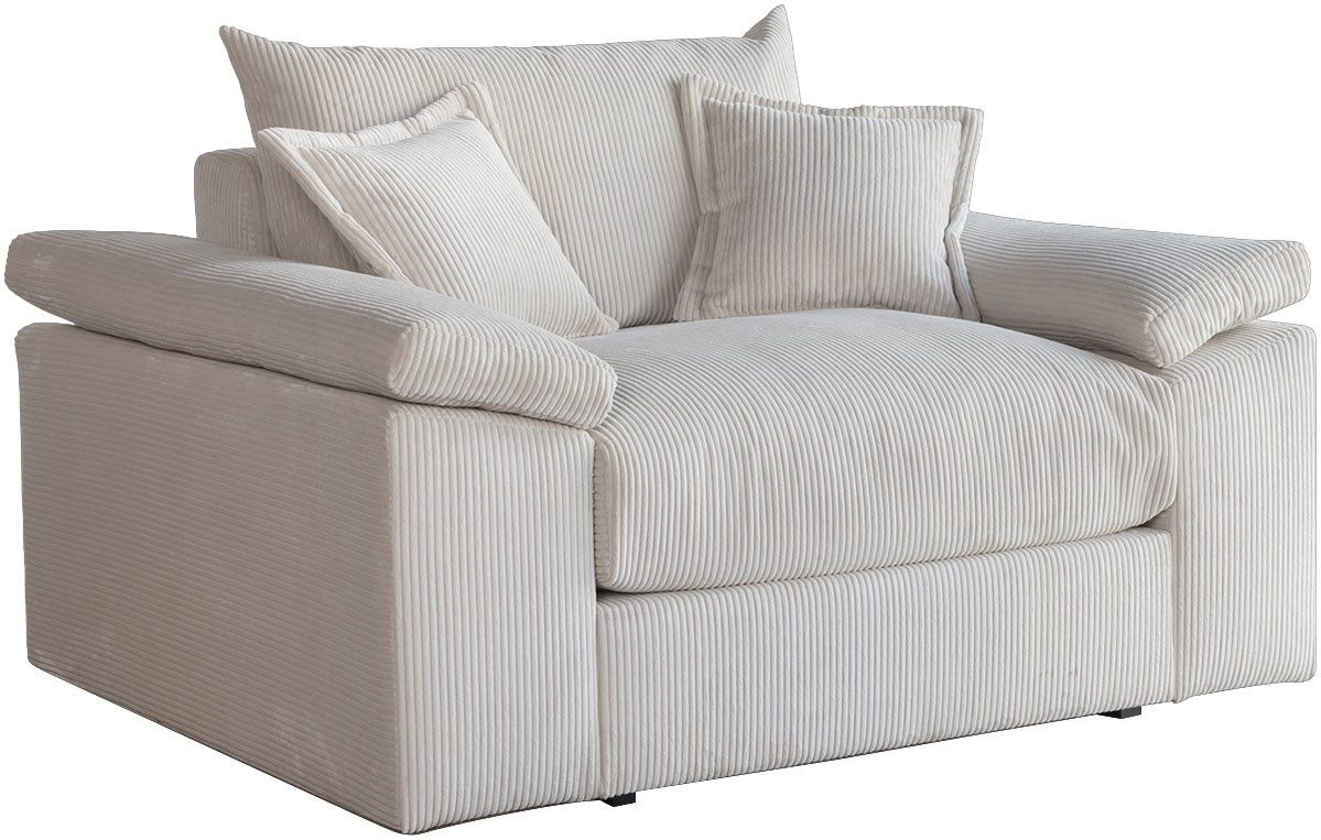Home affaire XXL-fauteuil Soft&Cosy in corduroy, inclusief 2 sierkussens