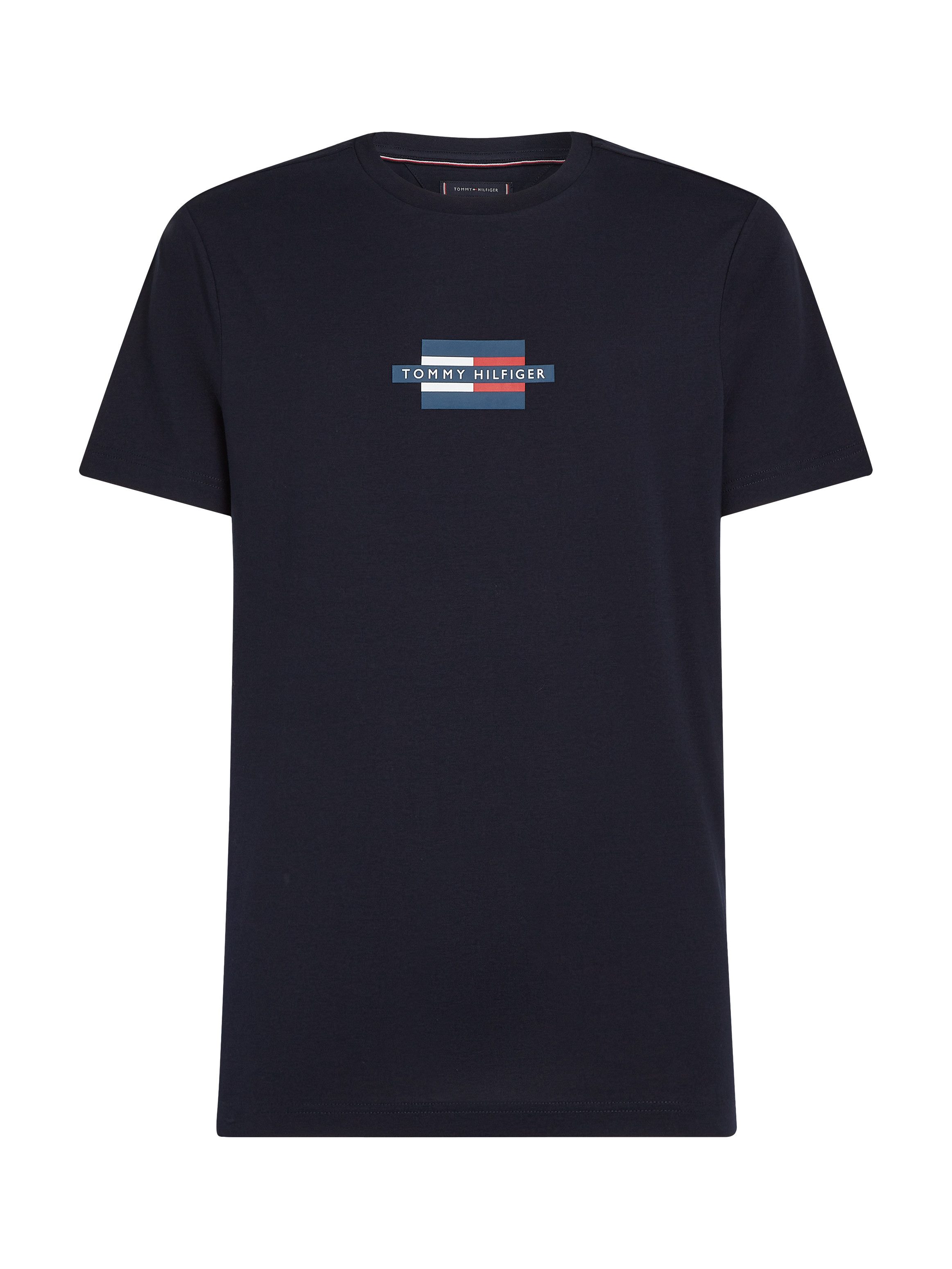Tommy Hilfiger Shirt met korte mouwen FLAG BOX TEE Met een ronde hals