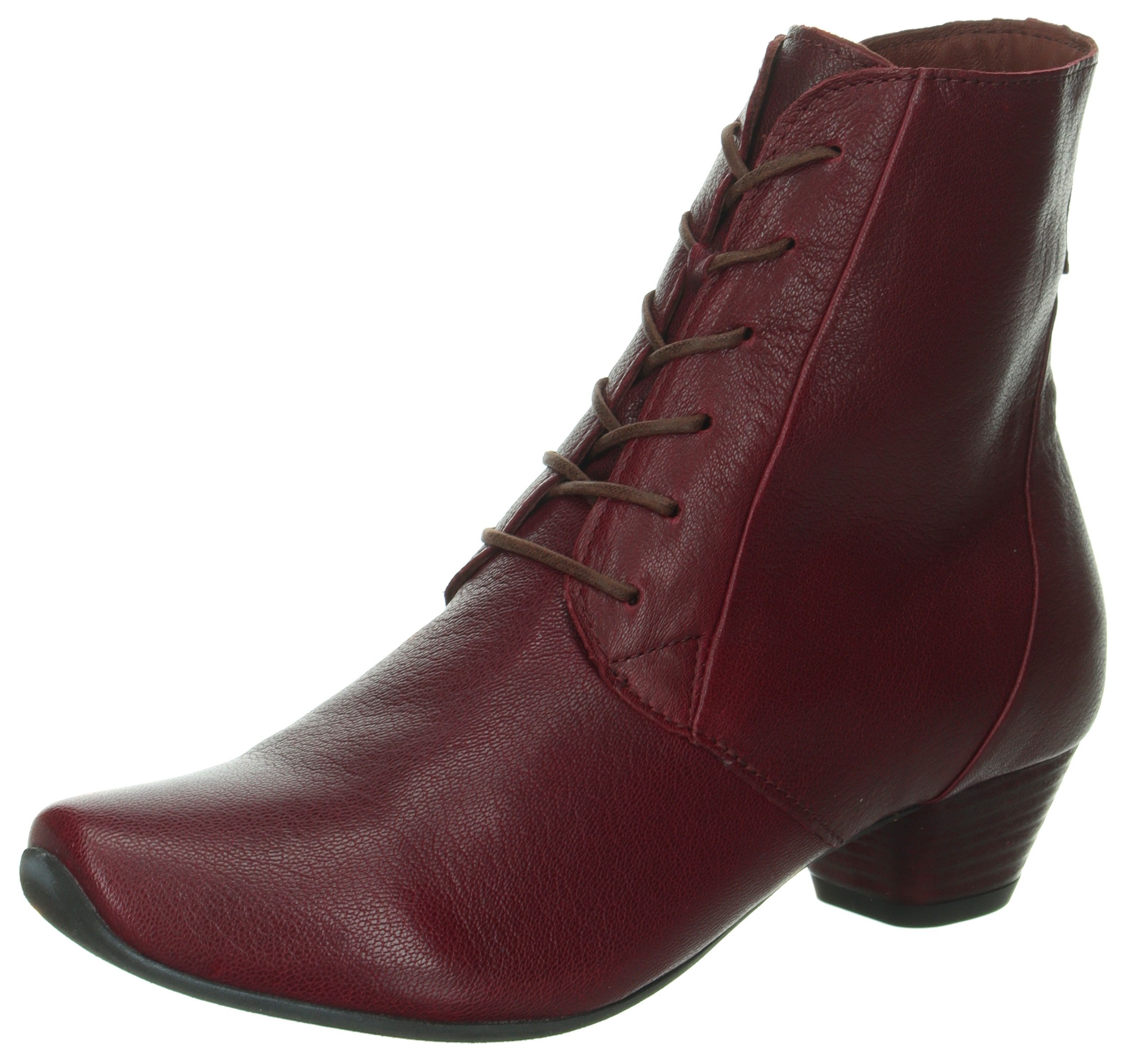 Think! Veterlaarsjes Aida Feestelijke schoen, enkellaars van plantaardig gelooid leer dames veterlaarsjes maat 37 EU rood