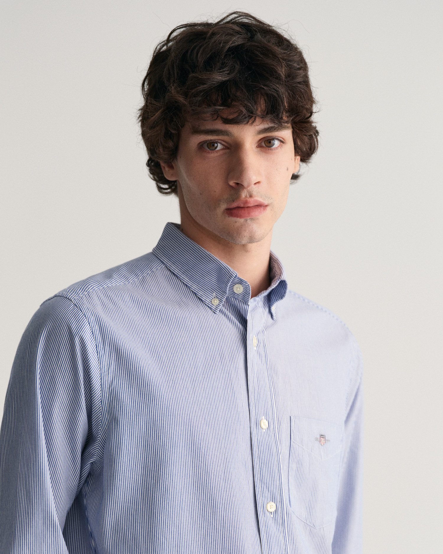 Gant Overhemd met lange mouwen REG POPLIN BANKER SHIRT Banker Stripe popeline, lichte katoen