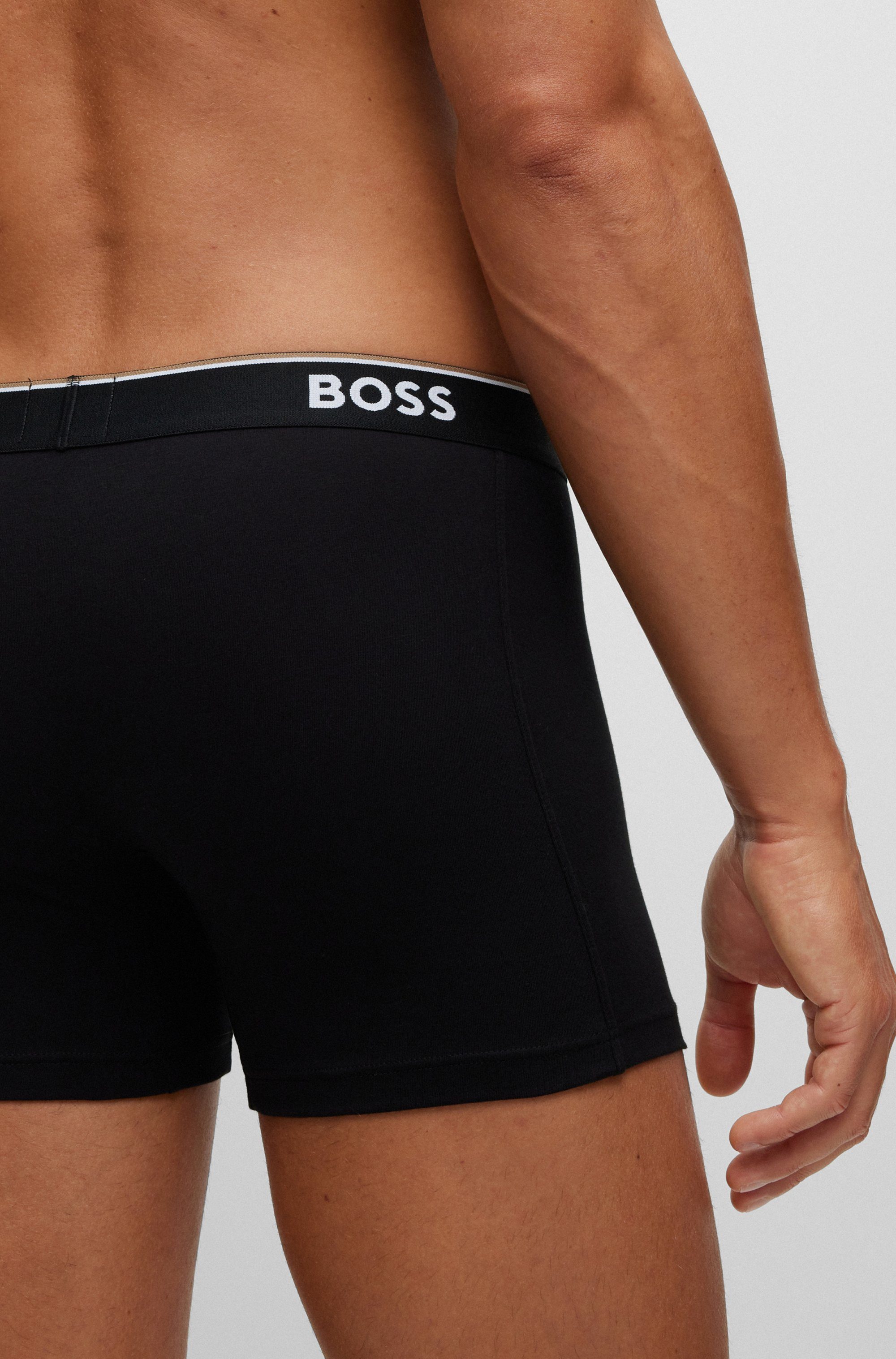 BOSS Lange boxershort BRIEF 3 PACK met in kleur bijpassende weefband (3 stuks)