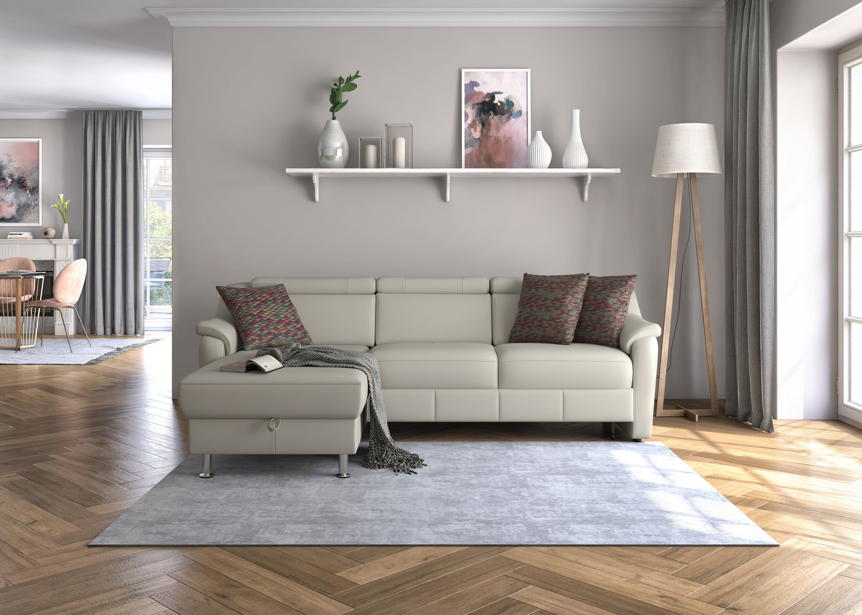 sit&more Hoekbank Freetown L-vorm met verstelbare hoofdsteun en comfortabele binnenvering