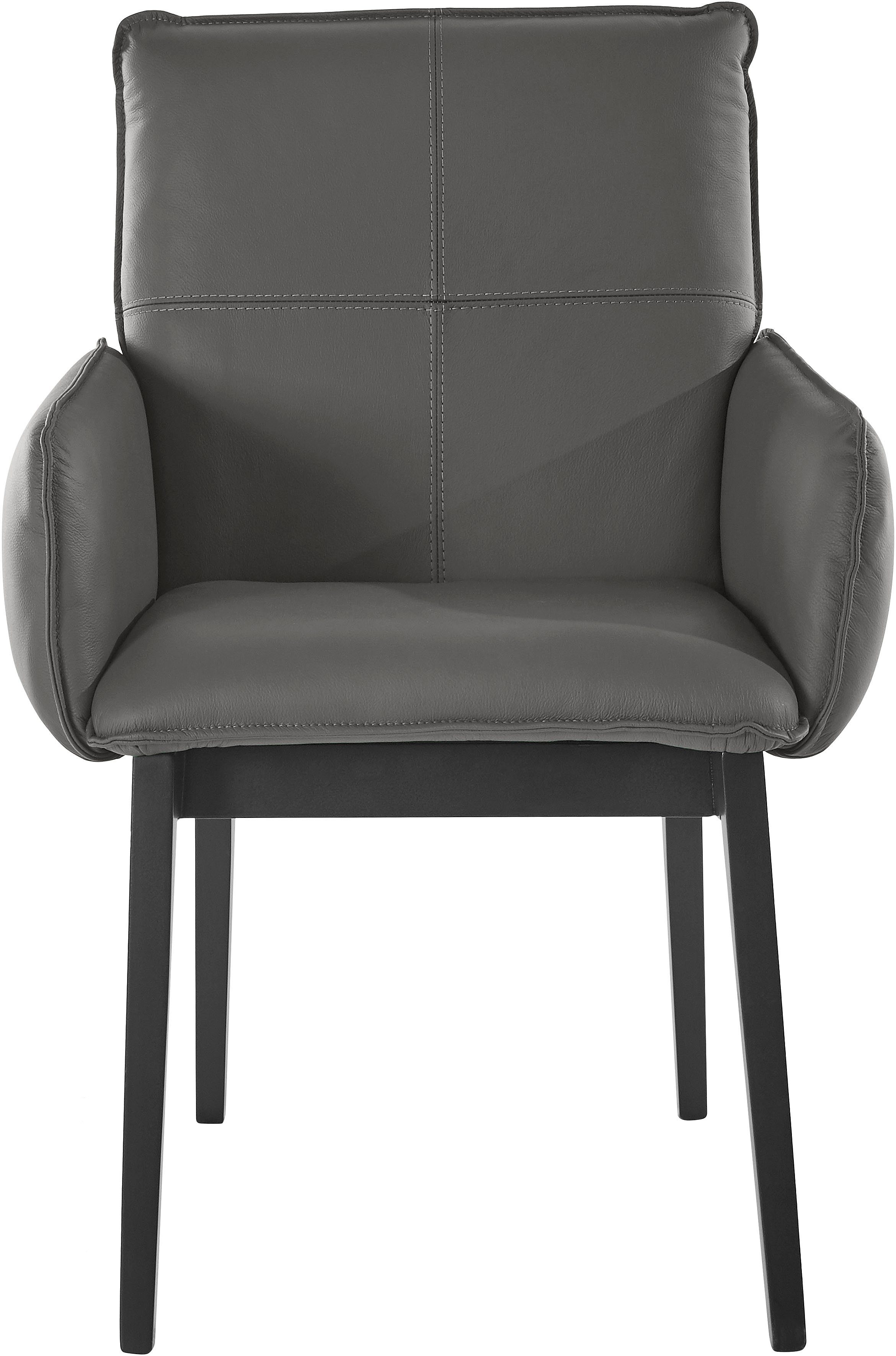 Home affaire Stoel met armleuningen Model 6 Bekleding van microvezel of leer, frame is beuken in zwart gelakt (2 stuks)