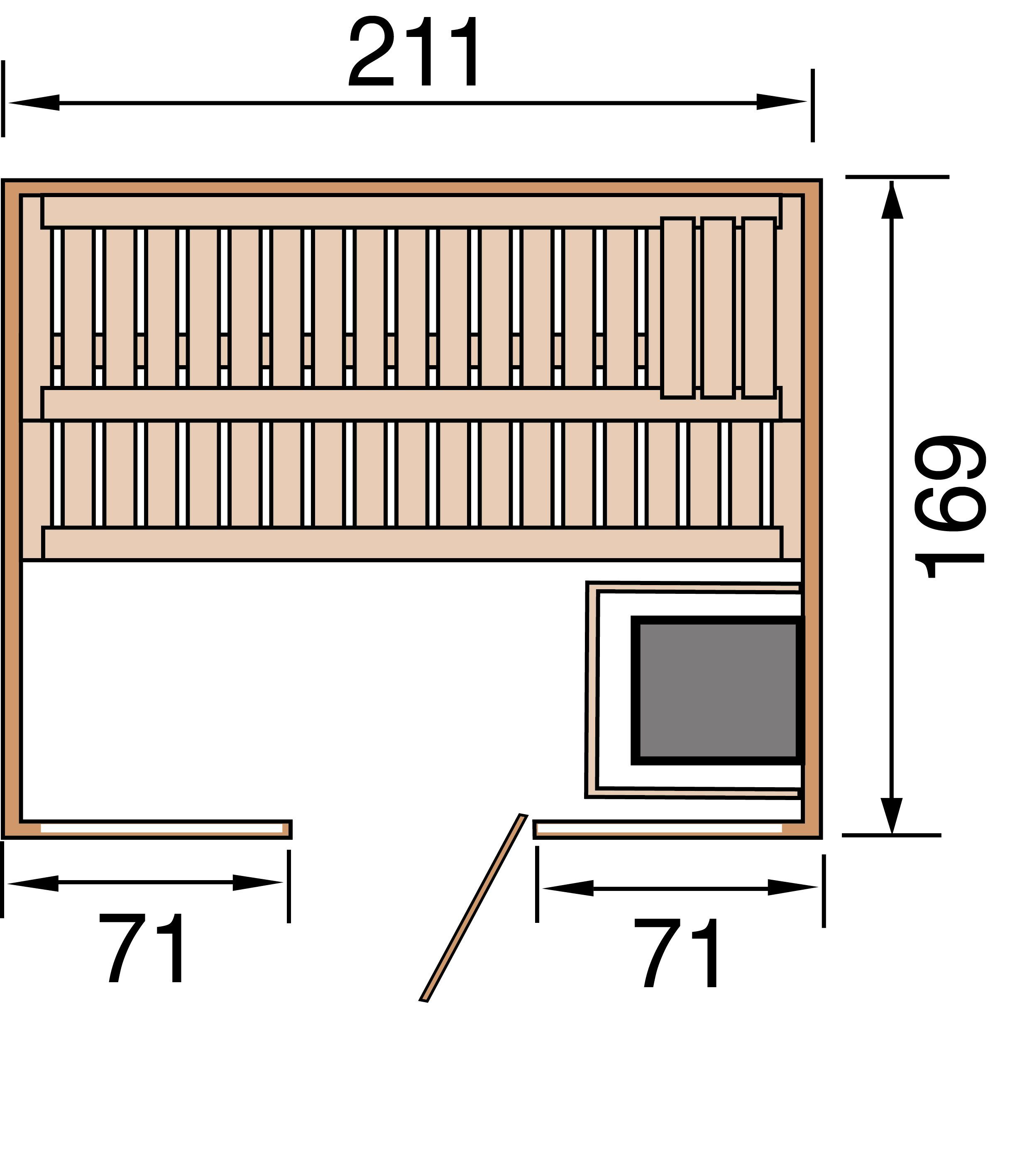 weka Sauna Kemi Panorama 7,5 kw kachel met externe bediening