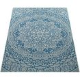 paco home loper coco 205 tapijtloper, platweefsel, paisleymotief, geschikt voor binnen en buiten, ideaal in entree  hal blauw