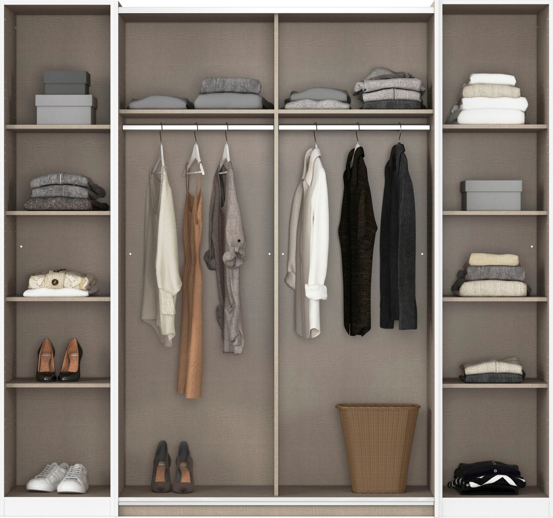 rauch Zweefdeurkast Kledingkast draaideurkast kast garderobe KRONACH TOPSELLER met draaideuren en schuifdeuren en spiegels, veel planken made in germany