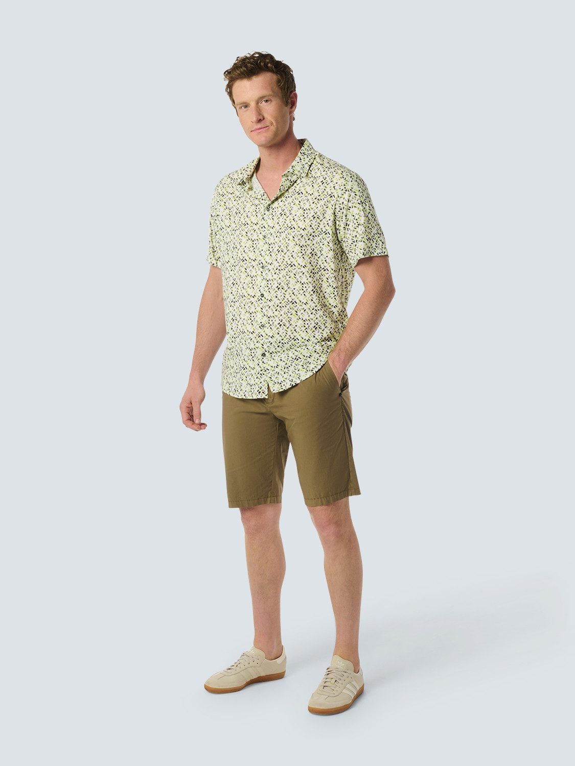 NO EXCESS Overhemd met korte mouwen met minimal-print all-over