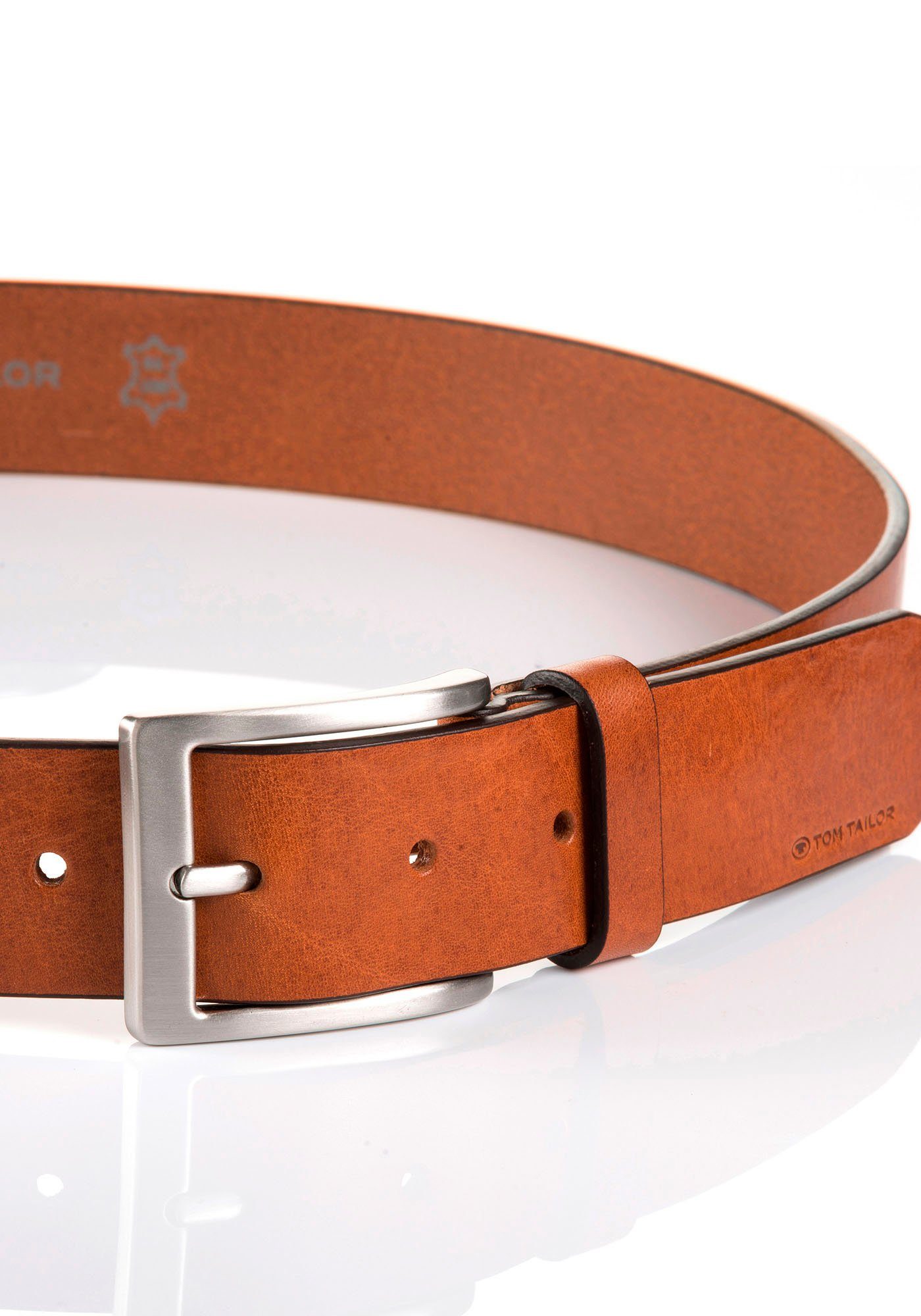 Tom Tailor Leren riem TTJADEN 3,5 cm brede herenriem, ideaal voor jeans tot maat 120