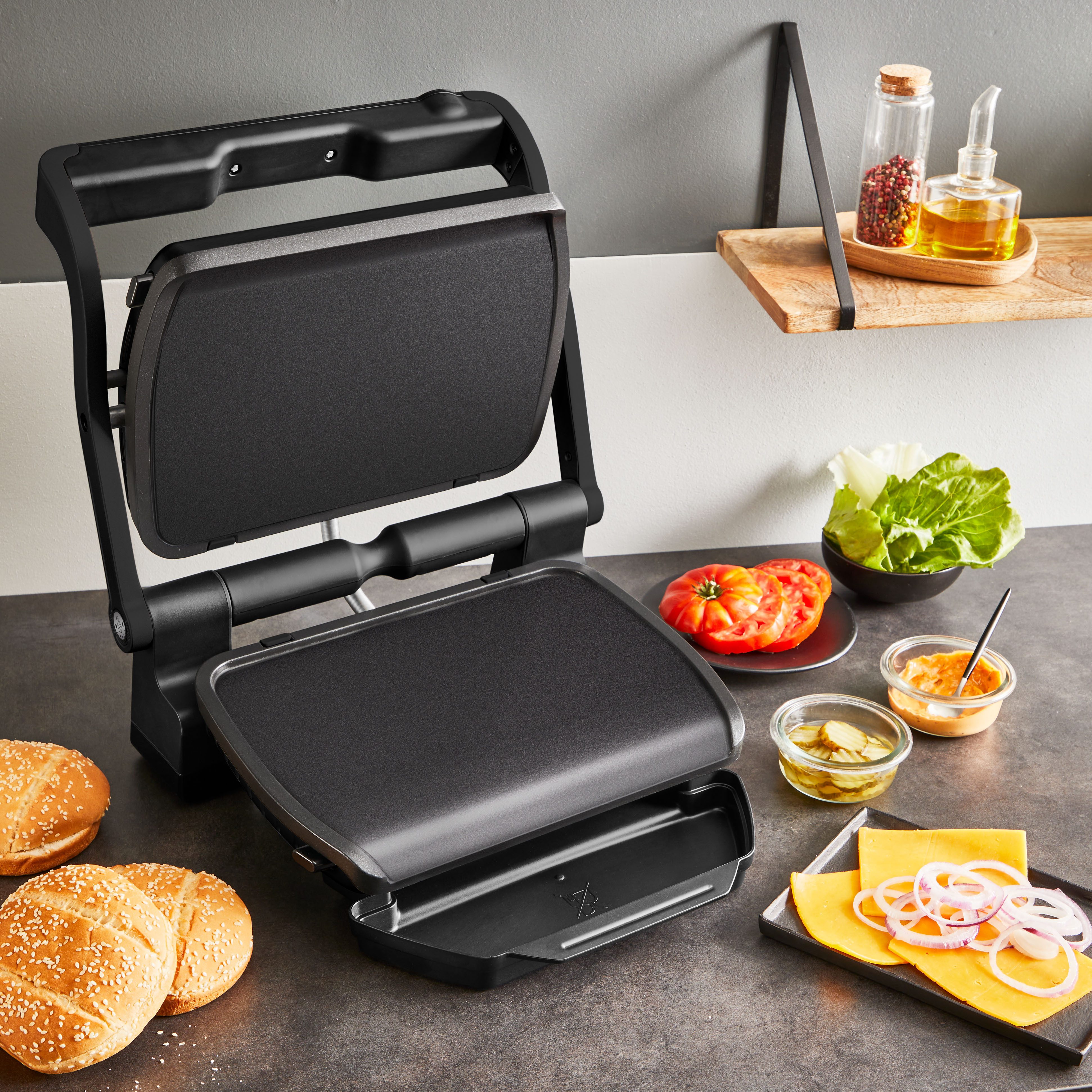 Tefal Bakplaat XA7288 OptiGrill Plancha-platen, voor gevoelige ingrediënten, anti-aanbak aluminium drukgiet (set)
