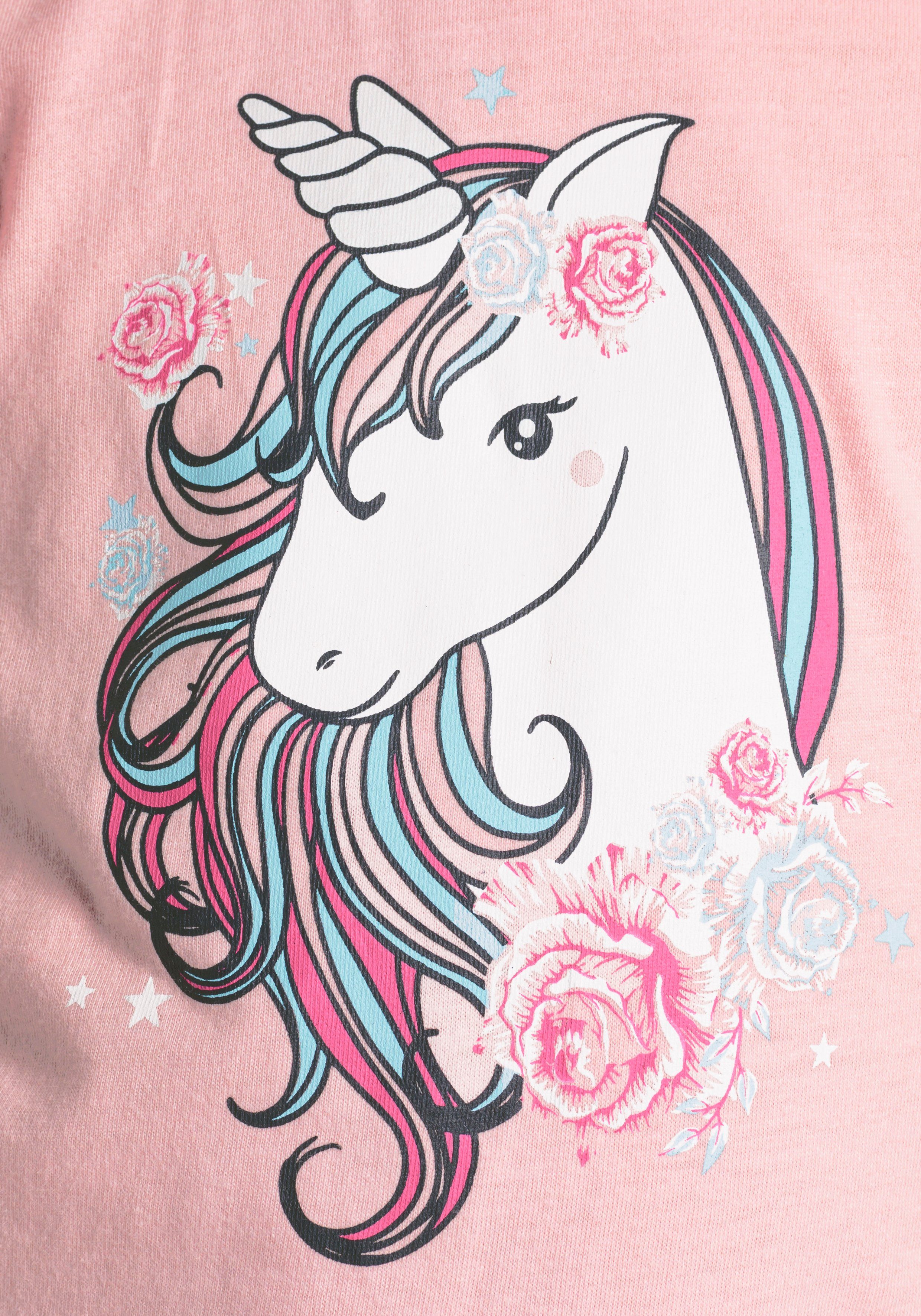 KIDSWORLD T-shirt Met eenhoornprint Korte mouwen basic gesneden met modieuze print