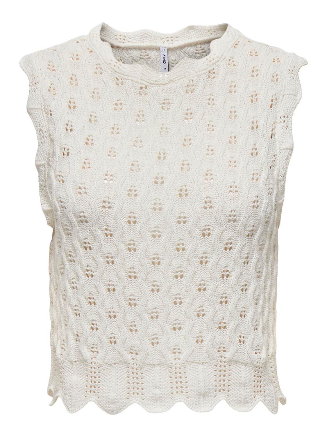Only Gebreide top ONLLUNA LIFE SL O-NECK TANK NOOS KNT