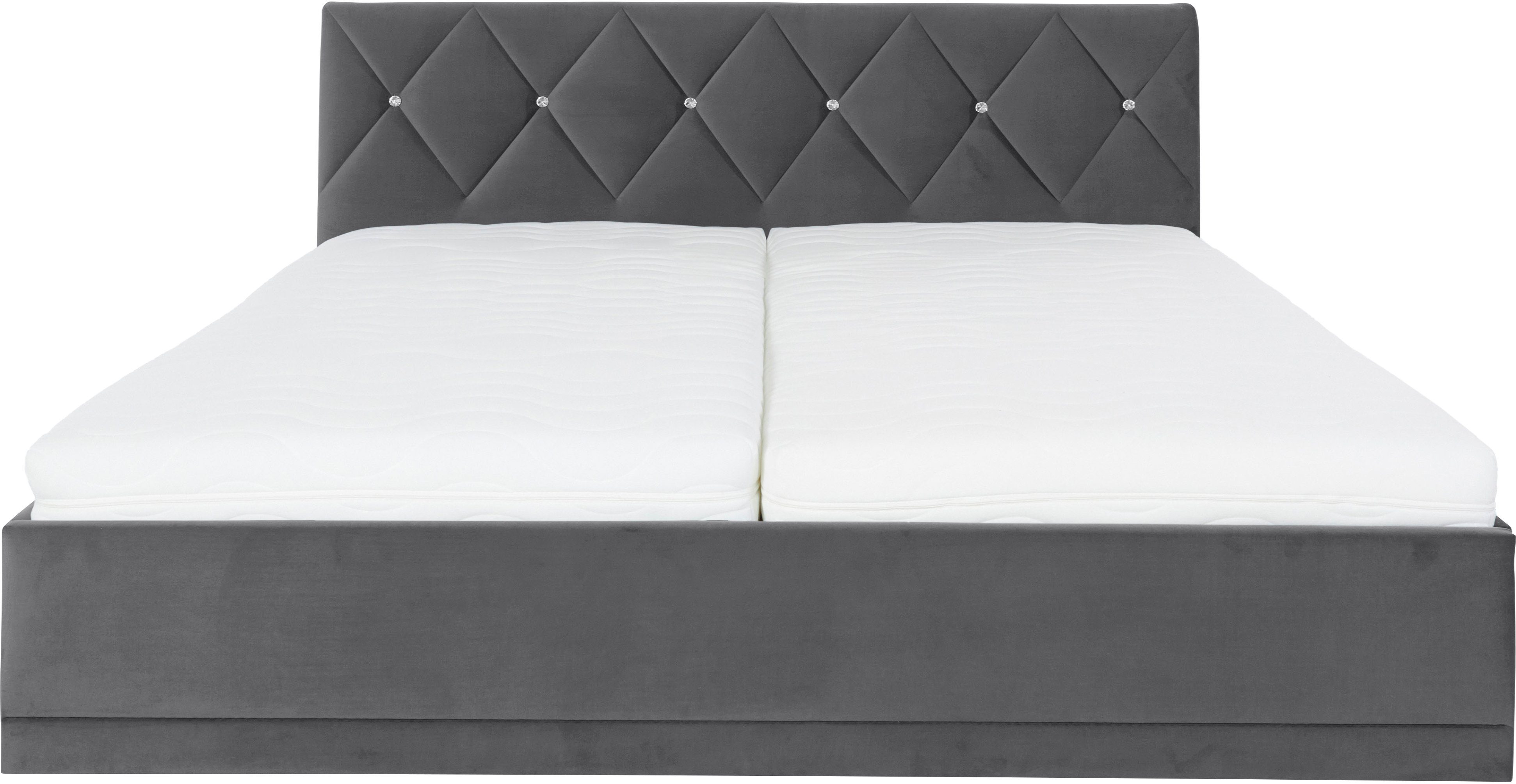 Westfalia Polsterbetten Gestoffeerd bed ADAMAS ook met bedlade, knoopdetails met stras