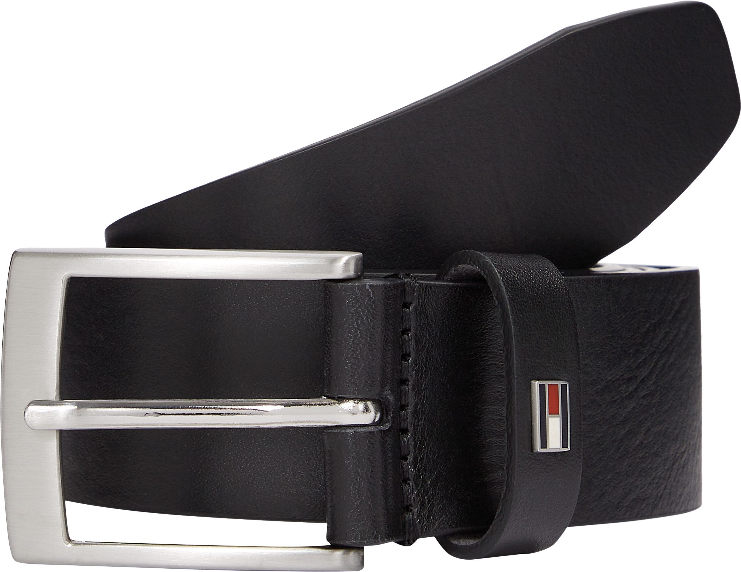 Tommy Hilfiger Leren riem ADAN 3.5 EXT Metalen logopatch, eenvoudige doornsluiting
