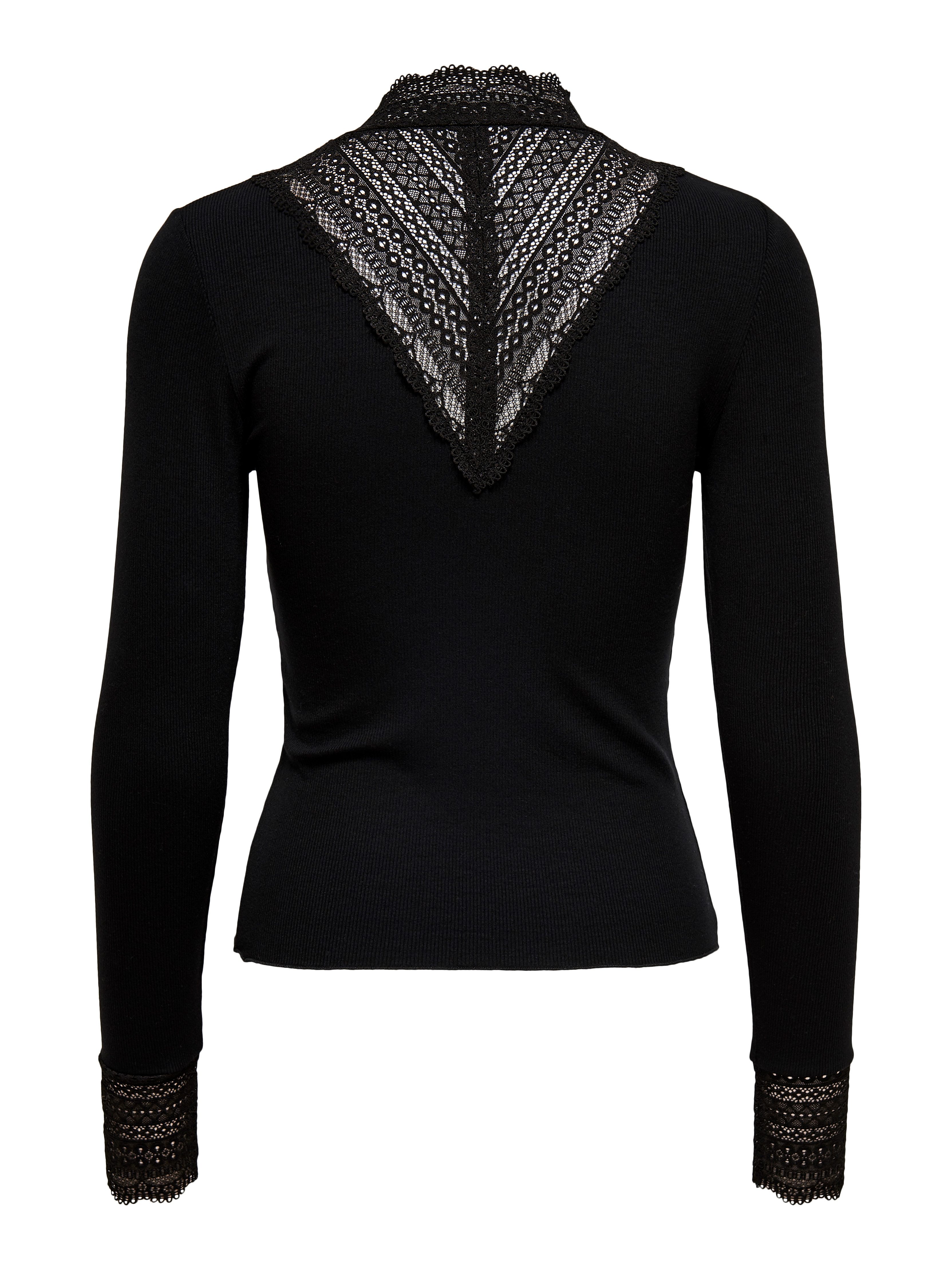 Only Kanten shirt ONLTILDE L/S HIGH NECK LACE TOP JRS