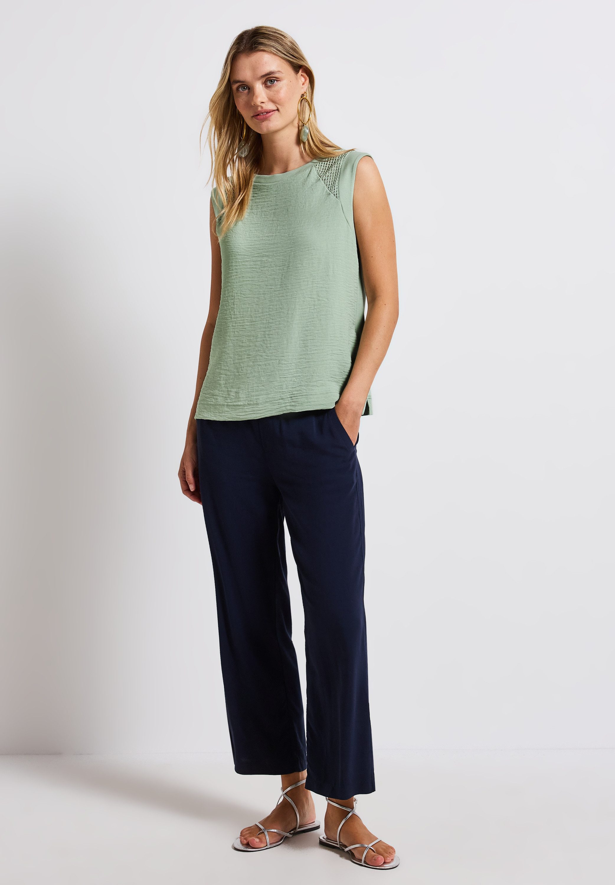 STREET ONE Shirttop met mesh details