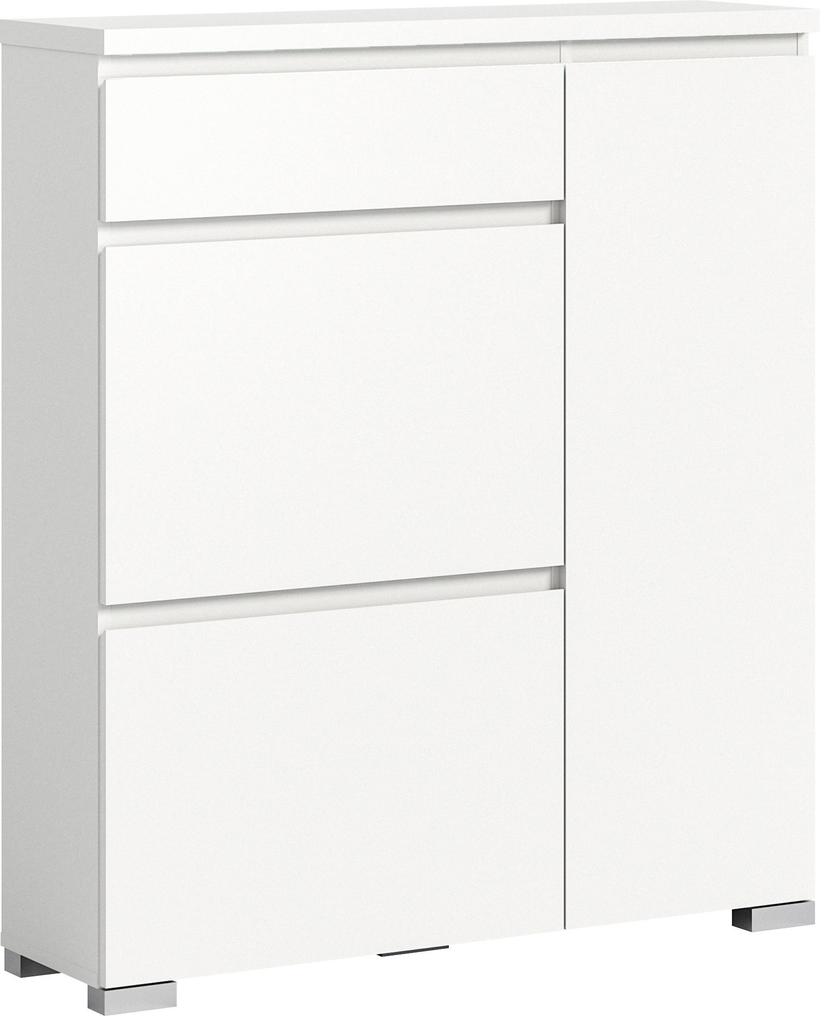 INOSIGN Schoenenkast Skoskap, Diepte 27 cm, 2 Deurtjes met schoenrol, 1 Lade, 1 Deur Plaats voor 6 paar schoenen, schoenenkipper, schoenenkast, schoenenrek, commode