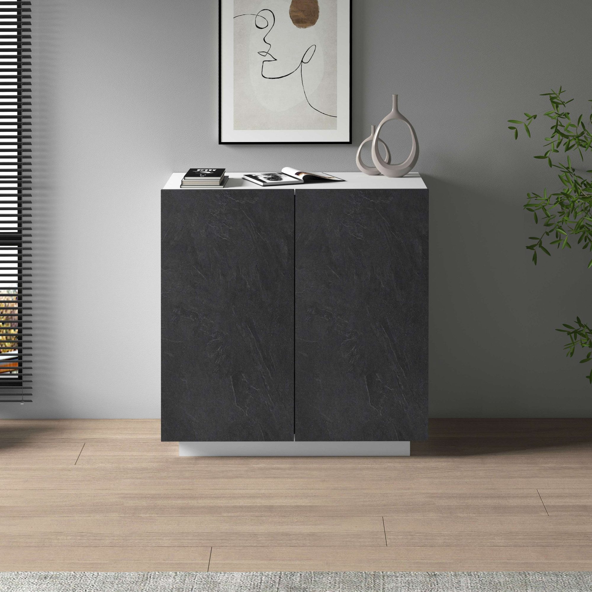 INOSIGN Archiefkast Coro, Multifunctionele kast, Bureaukast met 2 deuren & verstelbare legplanken, hoogte 86 of 166 cm, made in italy