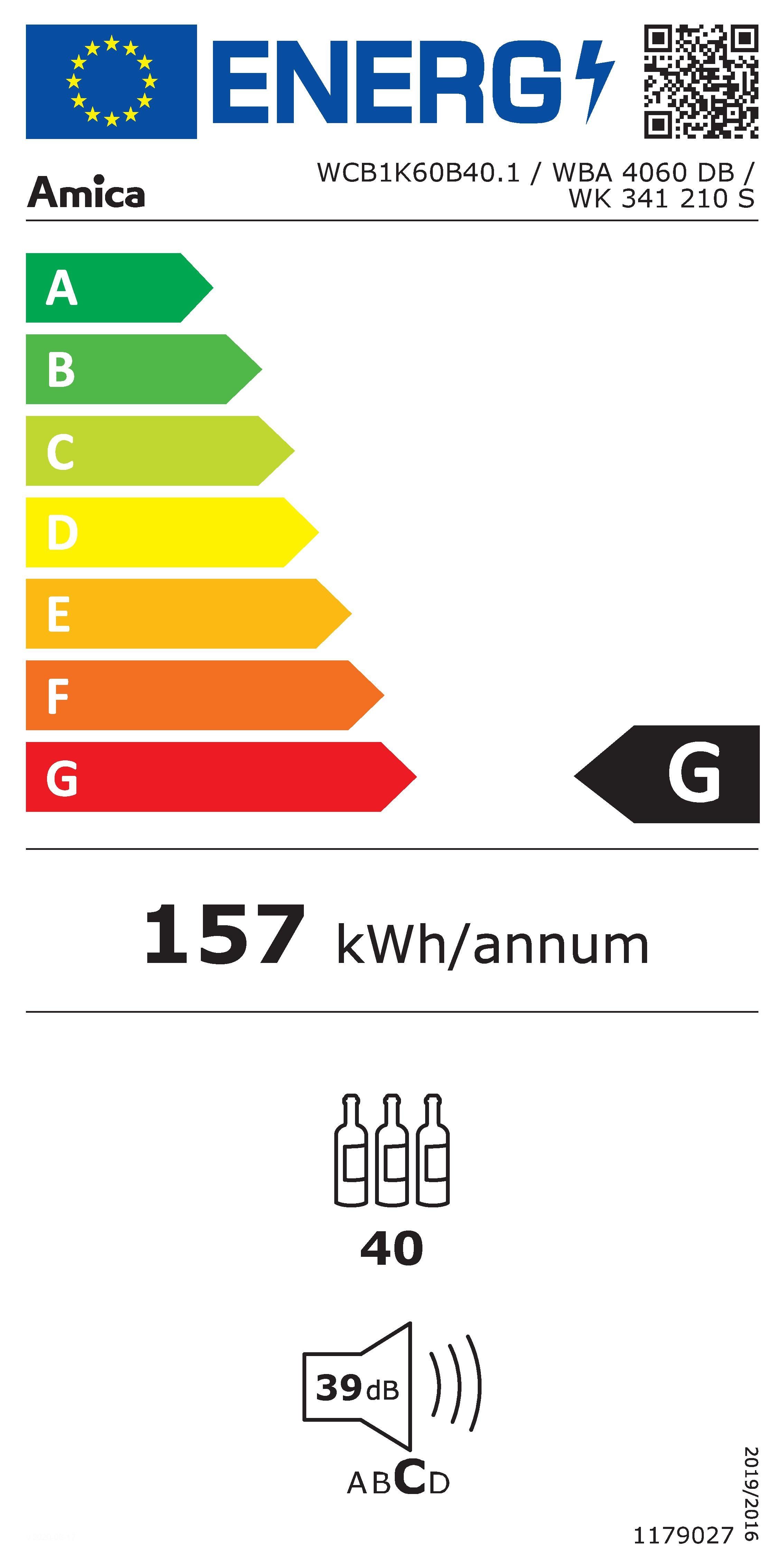 Amica Inbouw wijnkoelkast WK 341 210 S, 59,5 cm x 59 cm, Ledverlichting