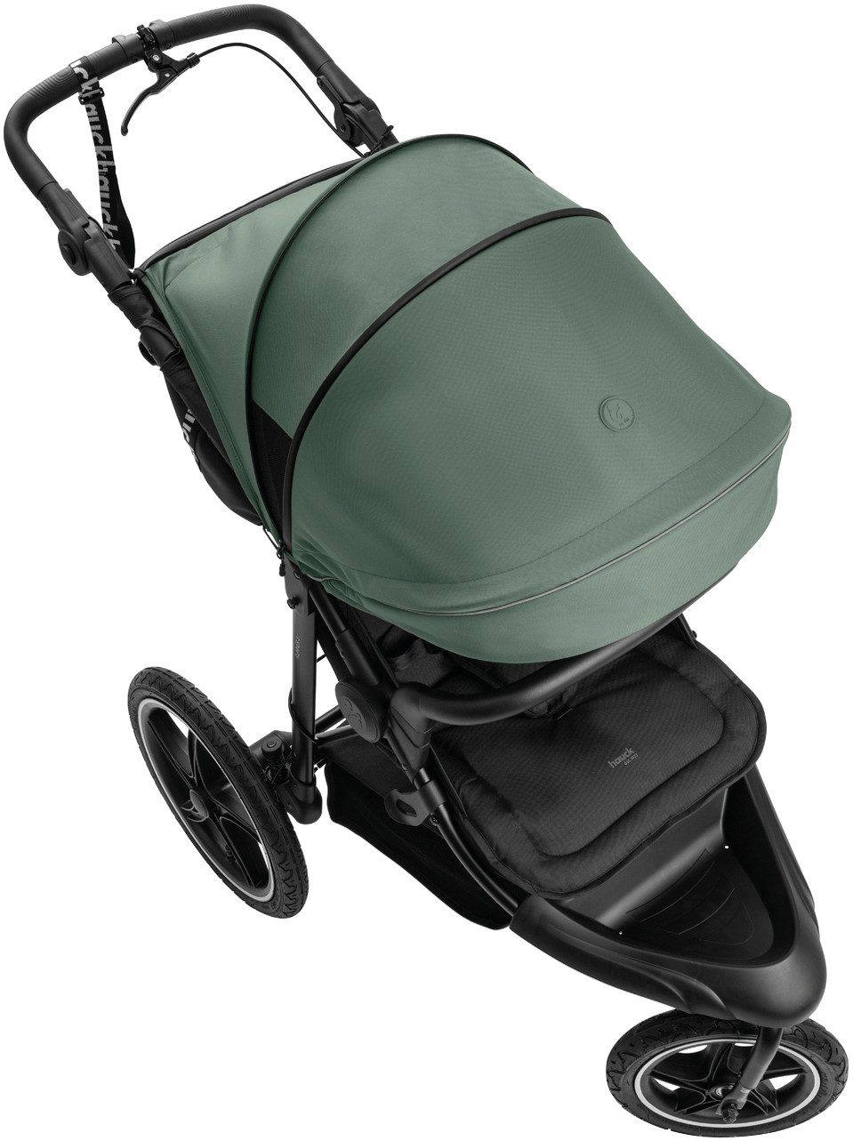 Hauck Kinderwagen met drie wielen Runner 3, Jungle Green met xxl-luchtwielen en handrem, tot 22 kg belastbaar