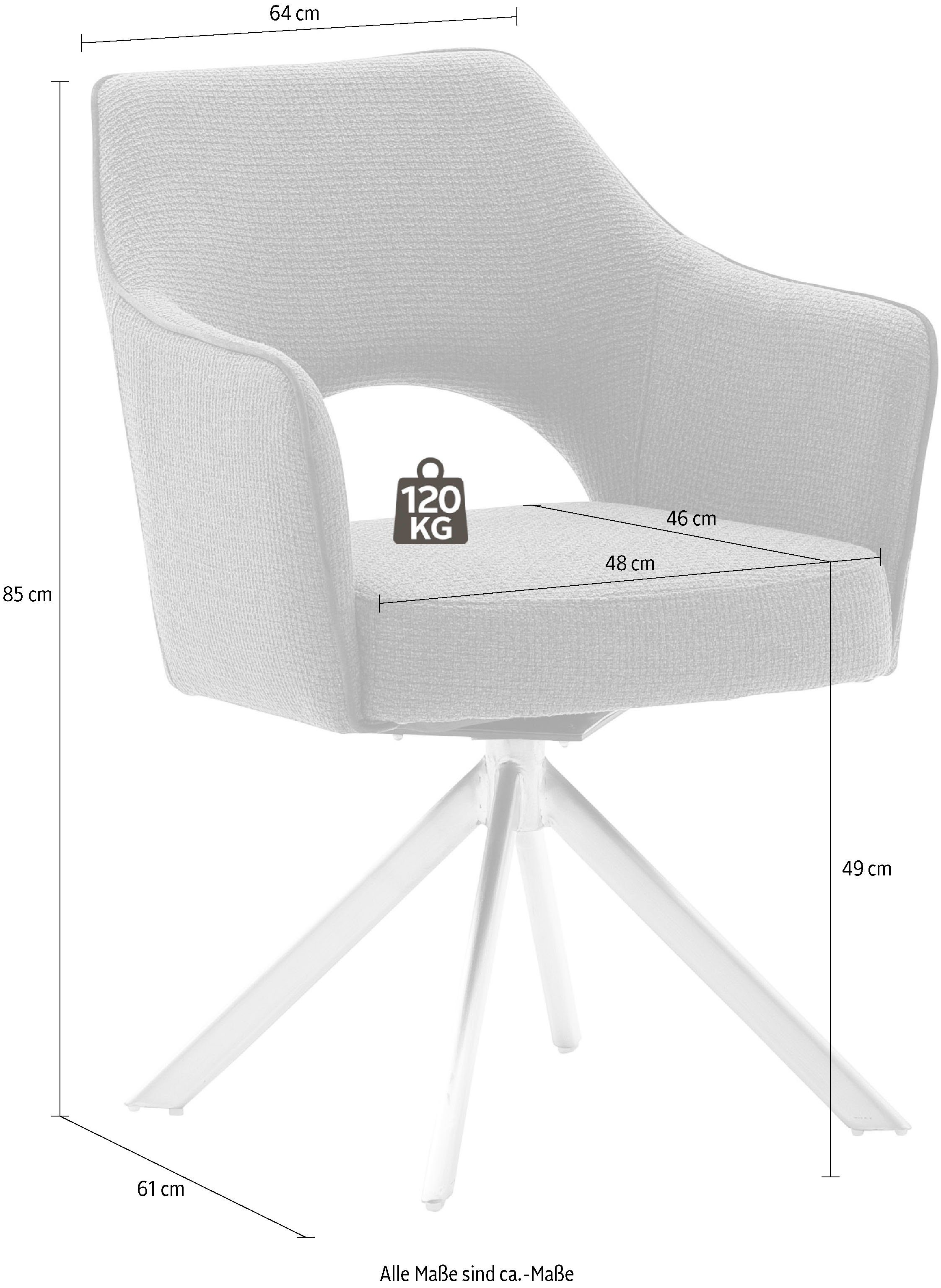MCA furniture Stoel met 4 poten Tonala (2-set), 180° draaibaar, belastbaarheid 120 kg, zithoogte ca. 49 cm (2 stuks)