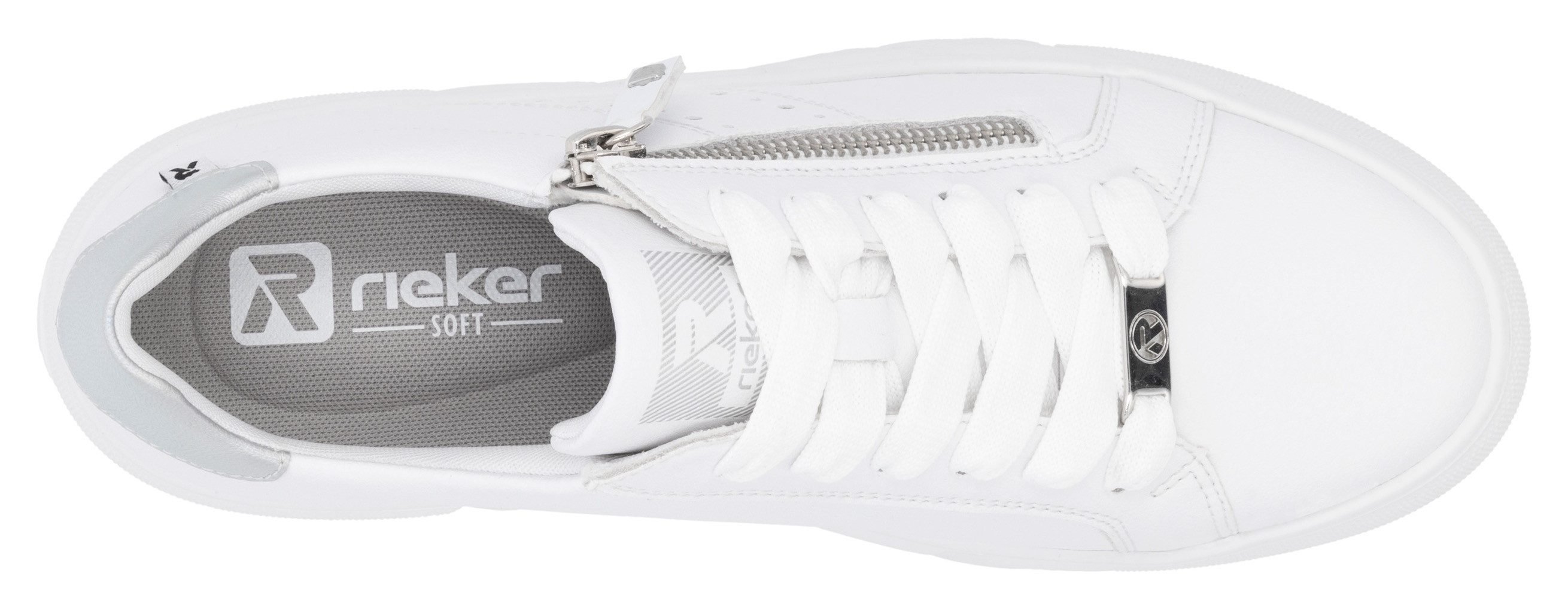 RIEKER Sport Plateausneakers , vrijetijdsschoen, lage schoen, veterschoen met zijlijke perforatie