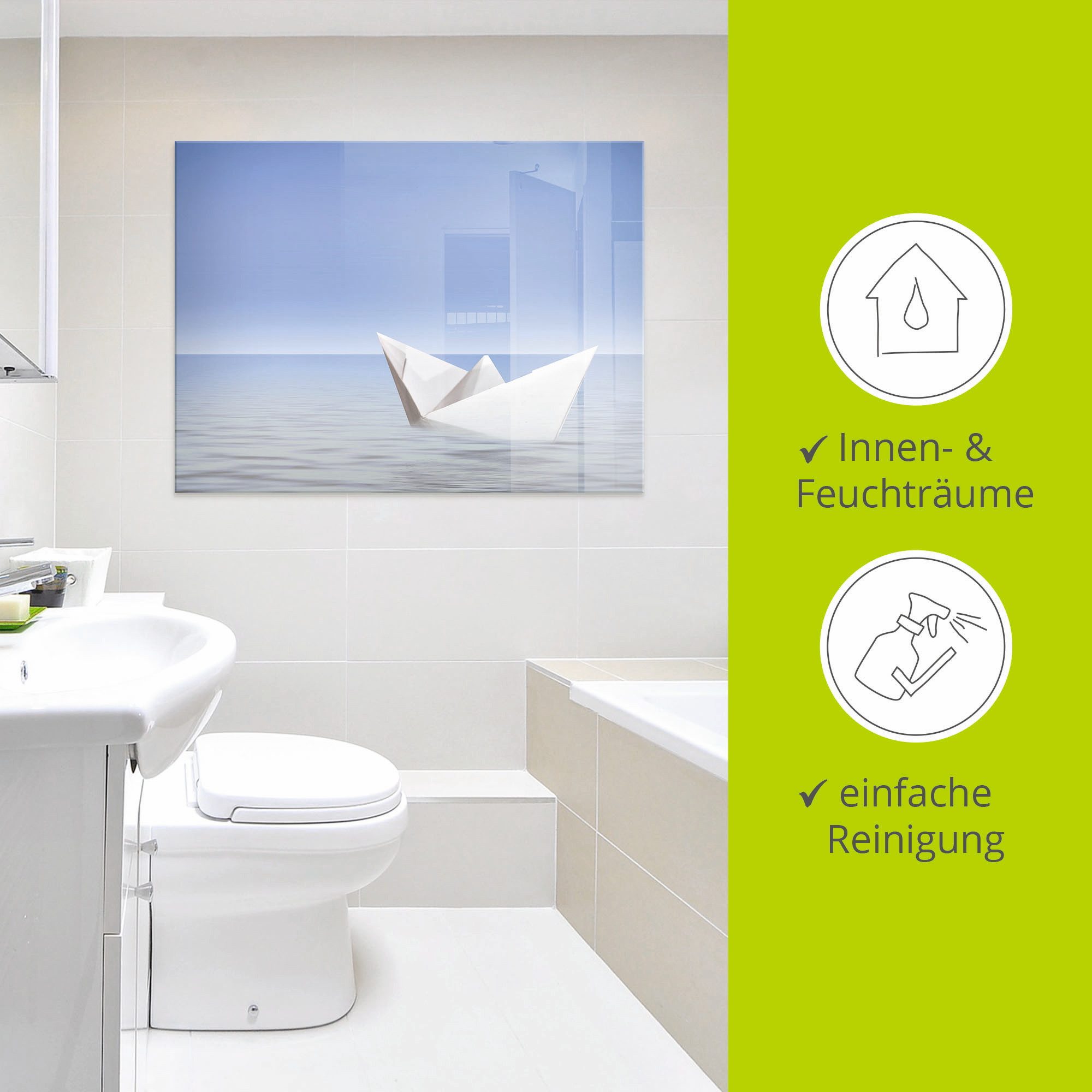 Artland Print op glas Op de zee in verschillende maten