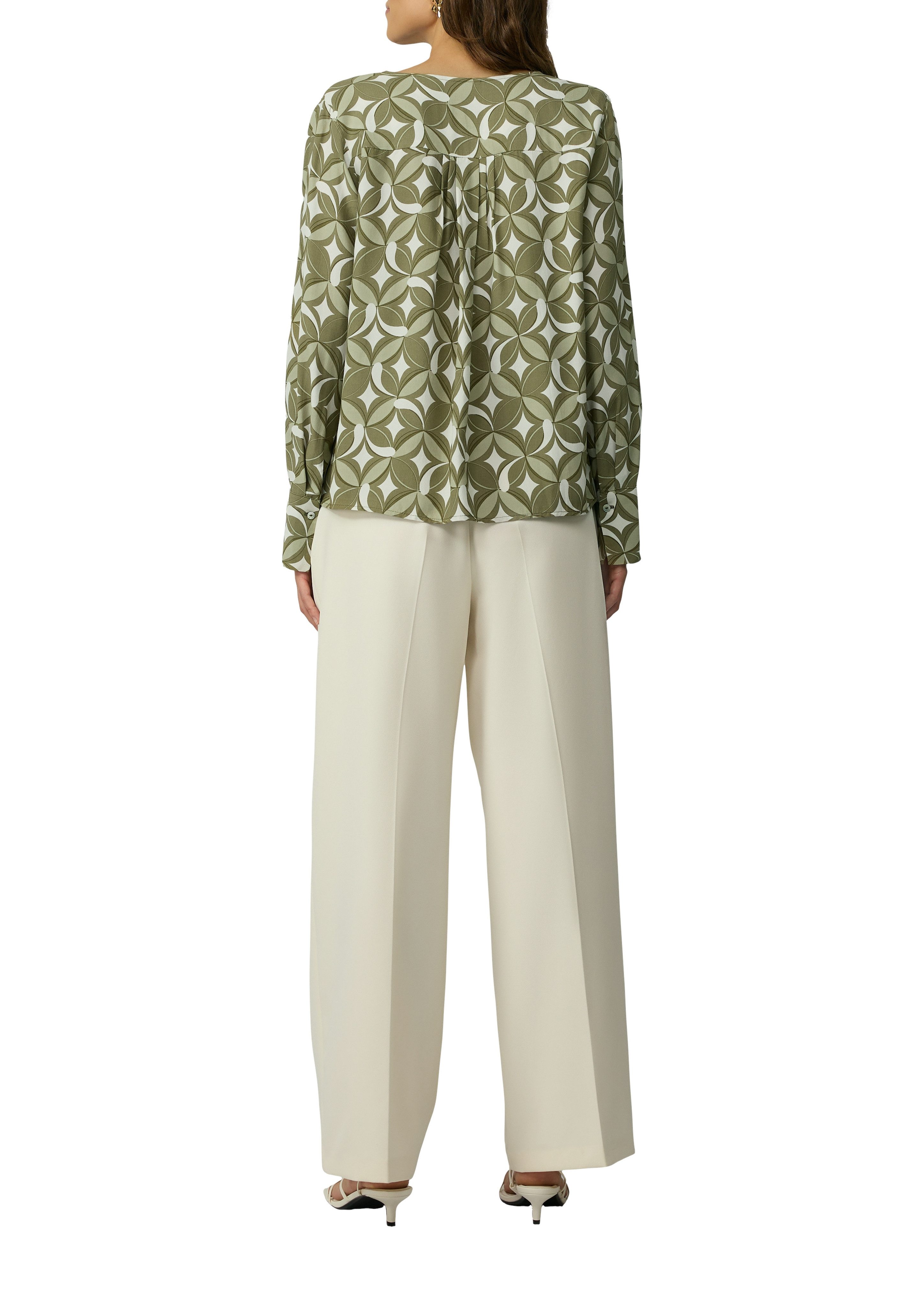s.Oliver BLACK LABEL Blouse met lange mouwen met plooidetails