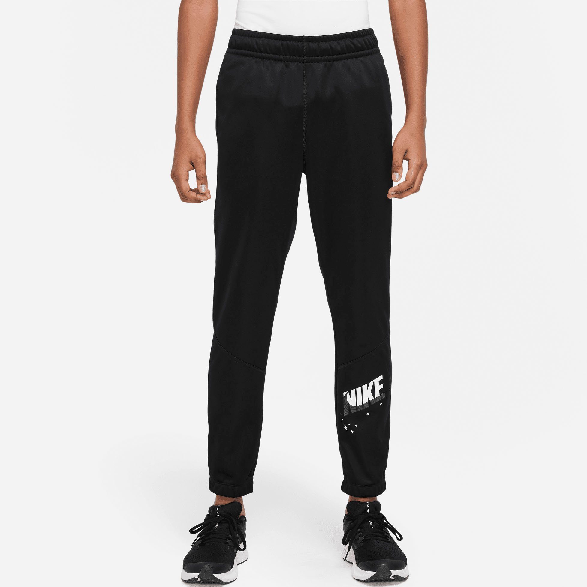 Nike Trainingsbroek Therma-FIT Big Kids' (Boys') Tapered Training Pants jongens trainingsbroeken maat XS zwart