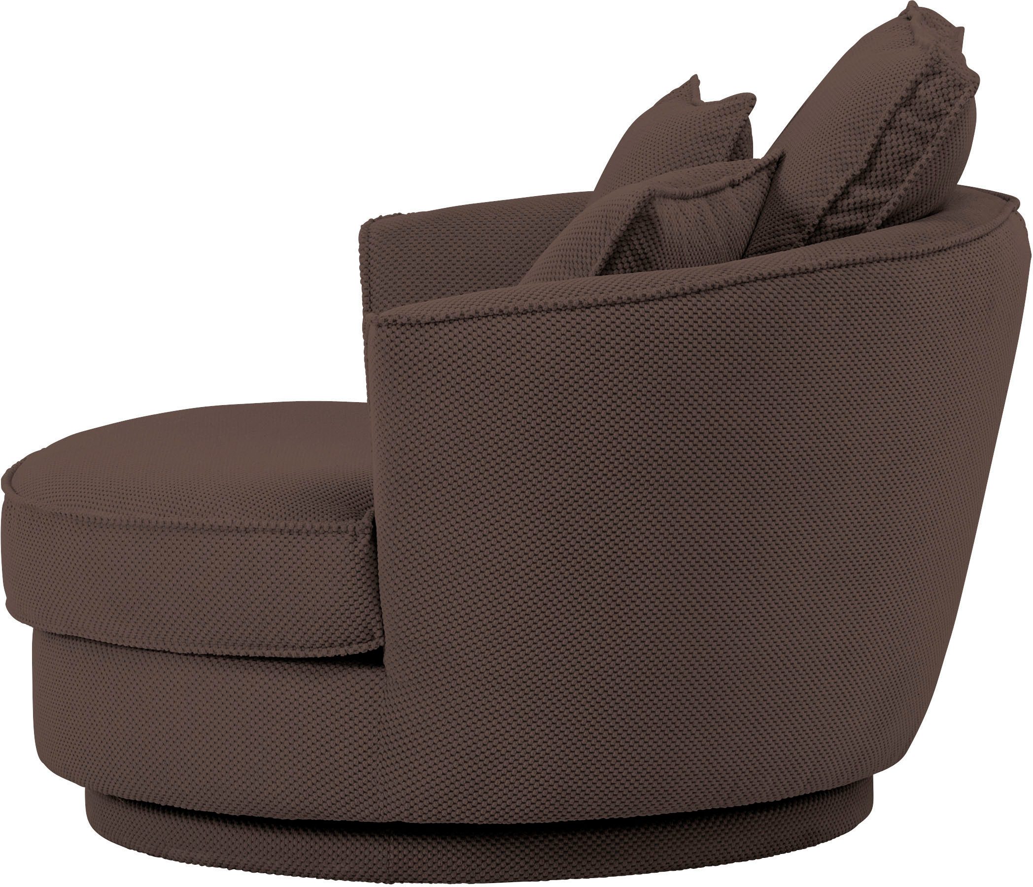 Leonique Draaibare fauteuil MAISIE, Love Seat XXL, leesfauteuil BIG- Zetel in MEGA CORD en geweven velours, 360 graden draaibaar
