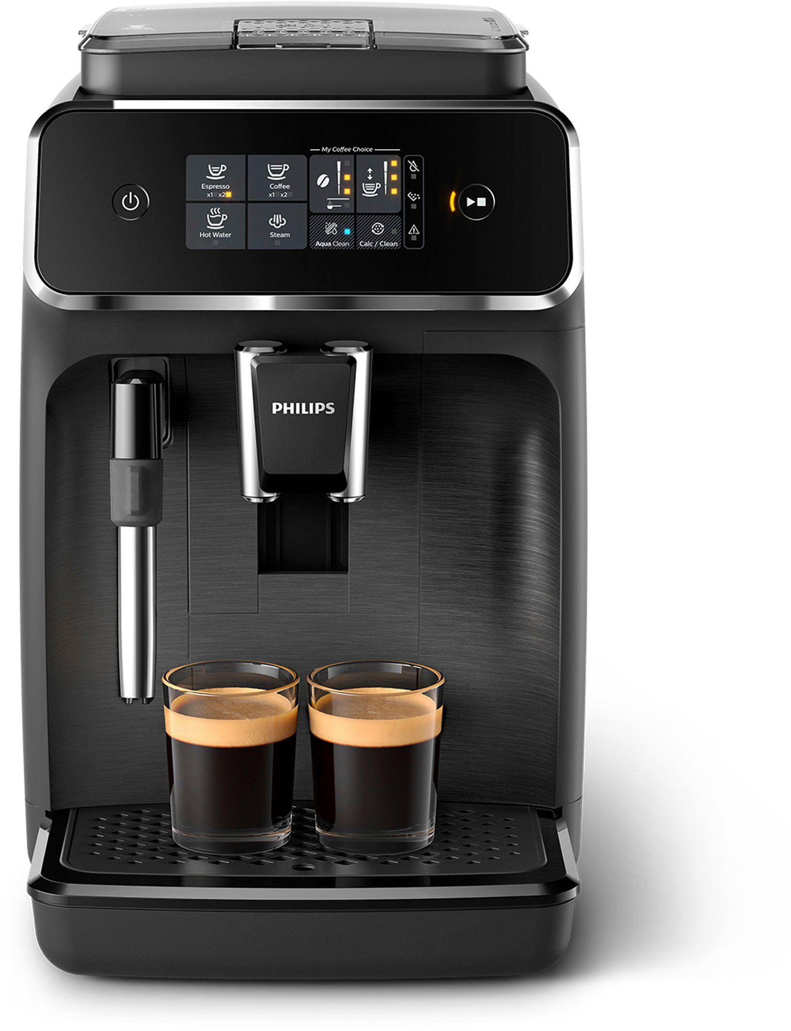 Philips Volautomatisch koffiezetapparaat 2200 Serie EP2220/10 Pannarello, voor 2 koffiespecialiteiten en verstelbare aromasterkte, matzwart