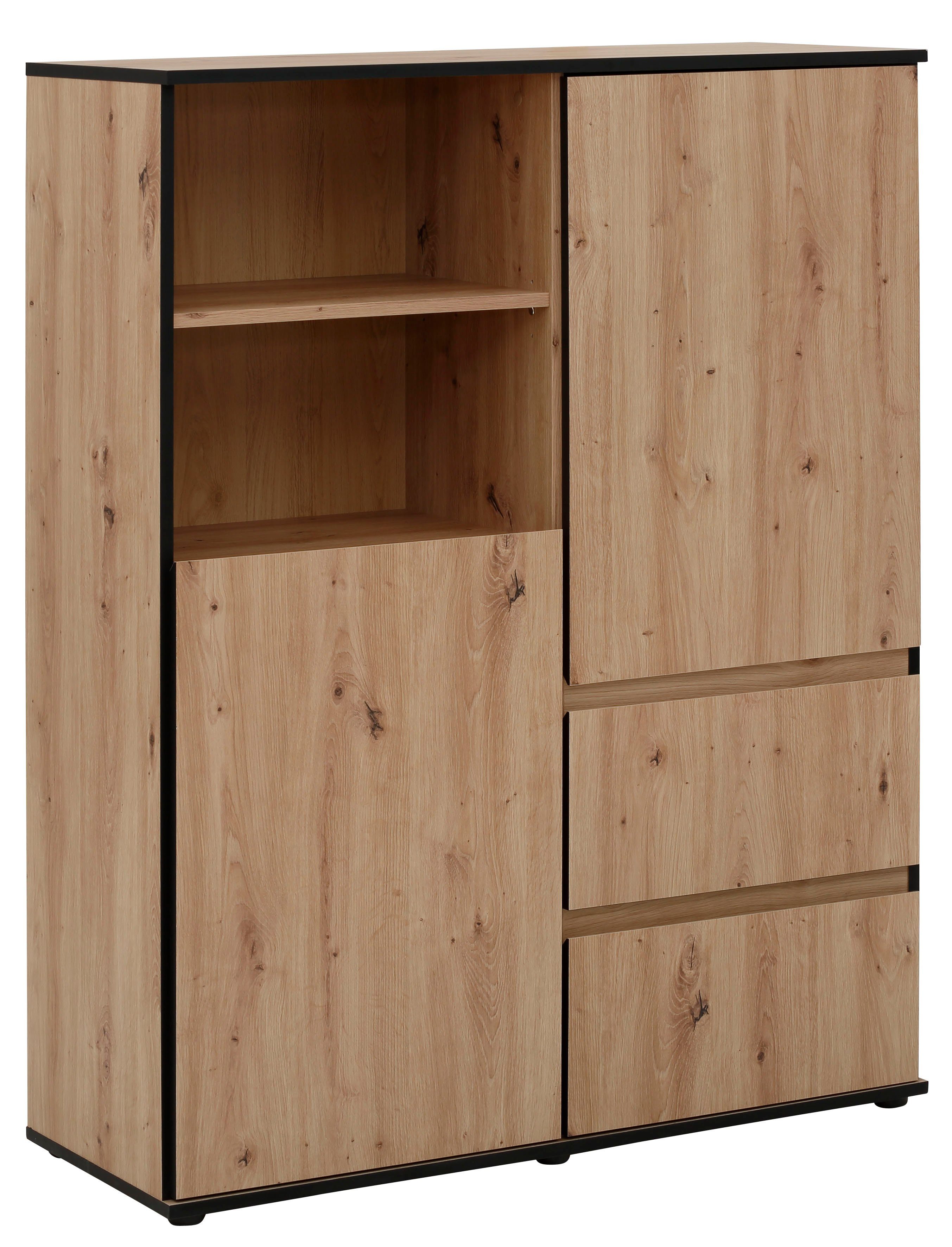 HELA Highboard Ariana met schuinverwerkte verzonken grepen, breedte 100 cm