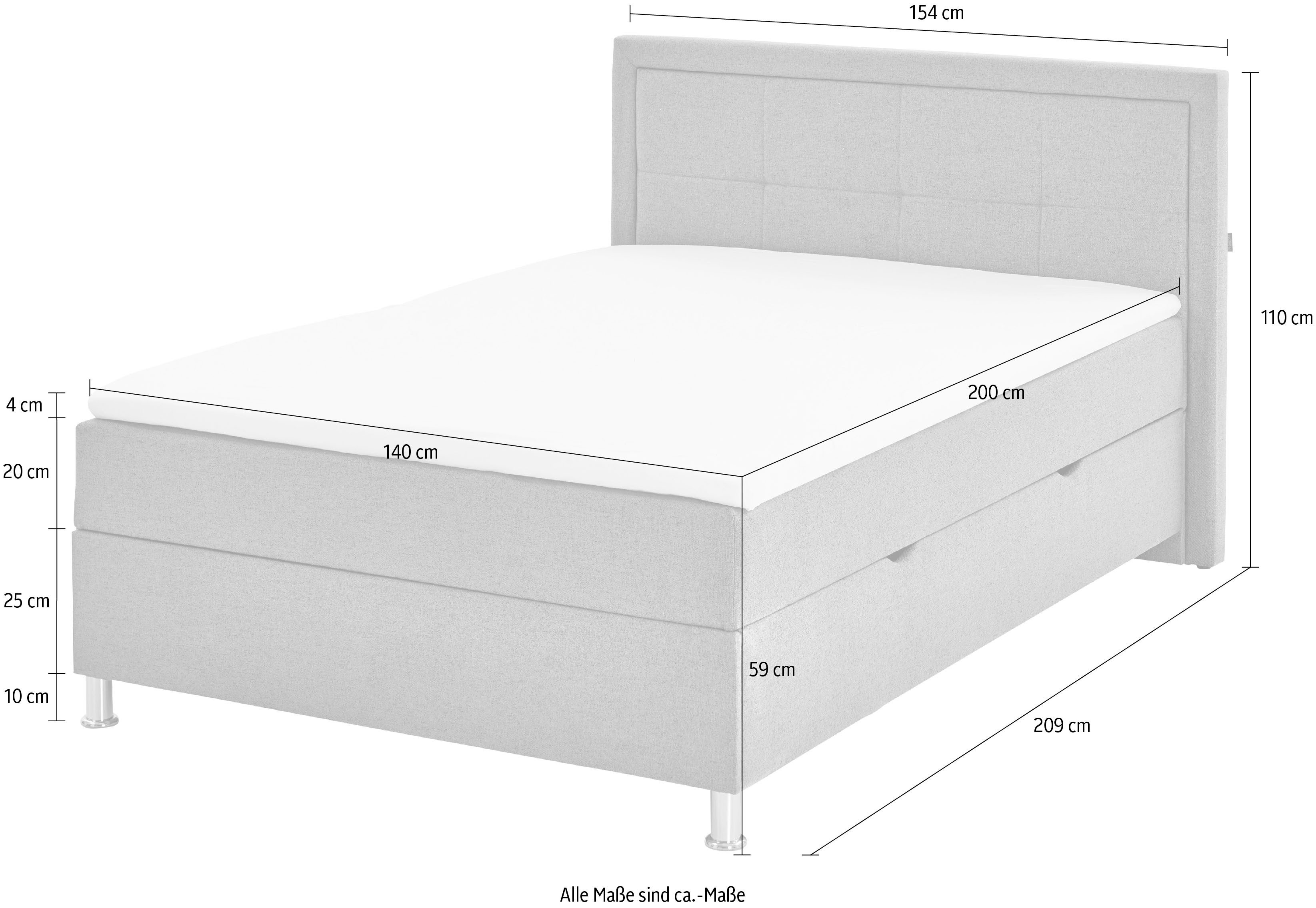 INOSIGN Boxspring Fergus met bedkist, incl. topmatras