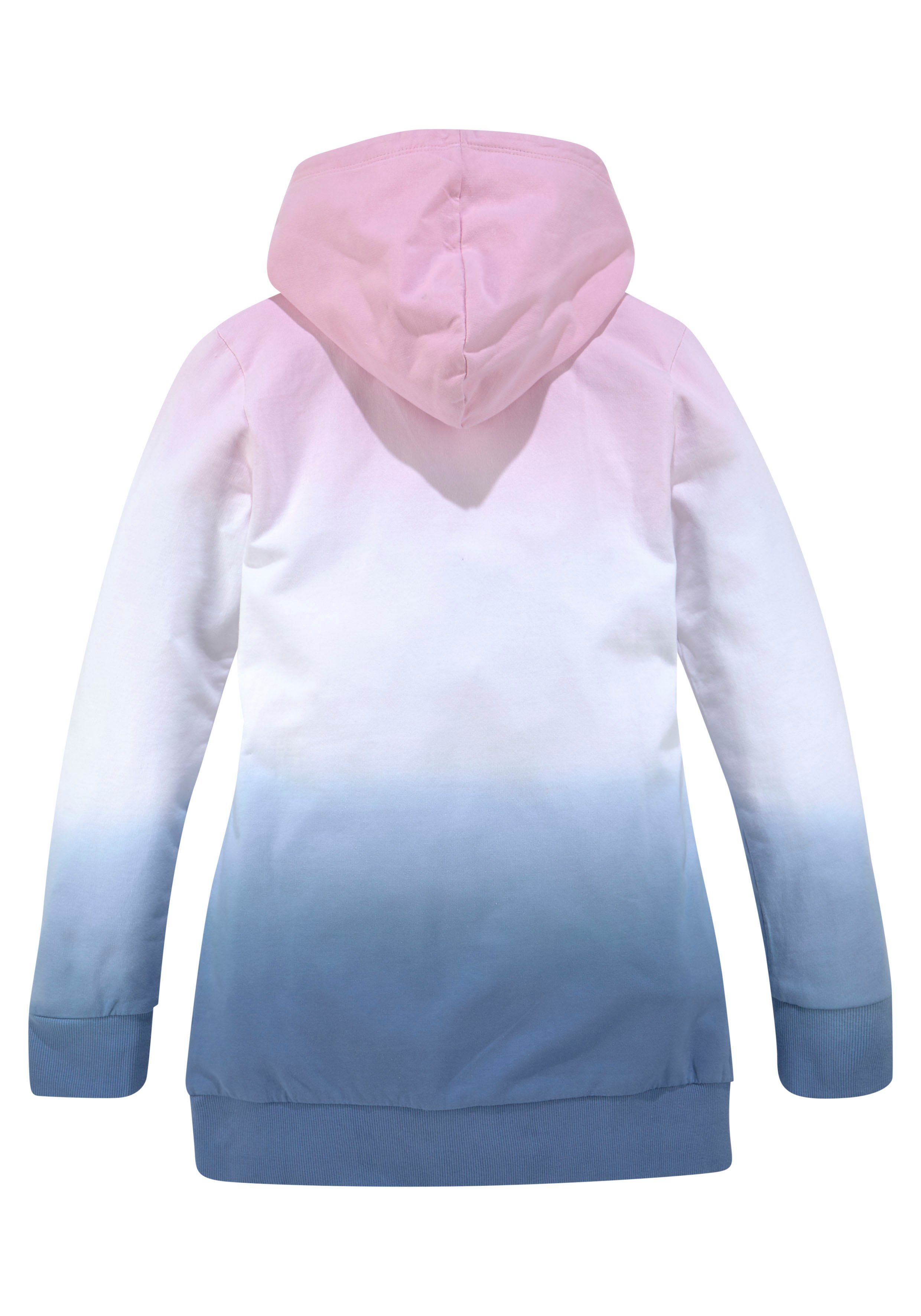 KangaROOS Hoodie , Lange sweatshirt met kleurverloop Lange mouwen met boorden, getailleerde snit, met logoprint