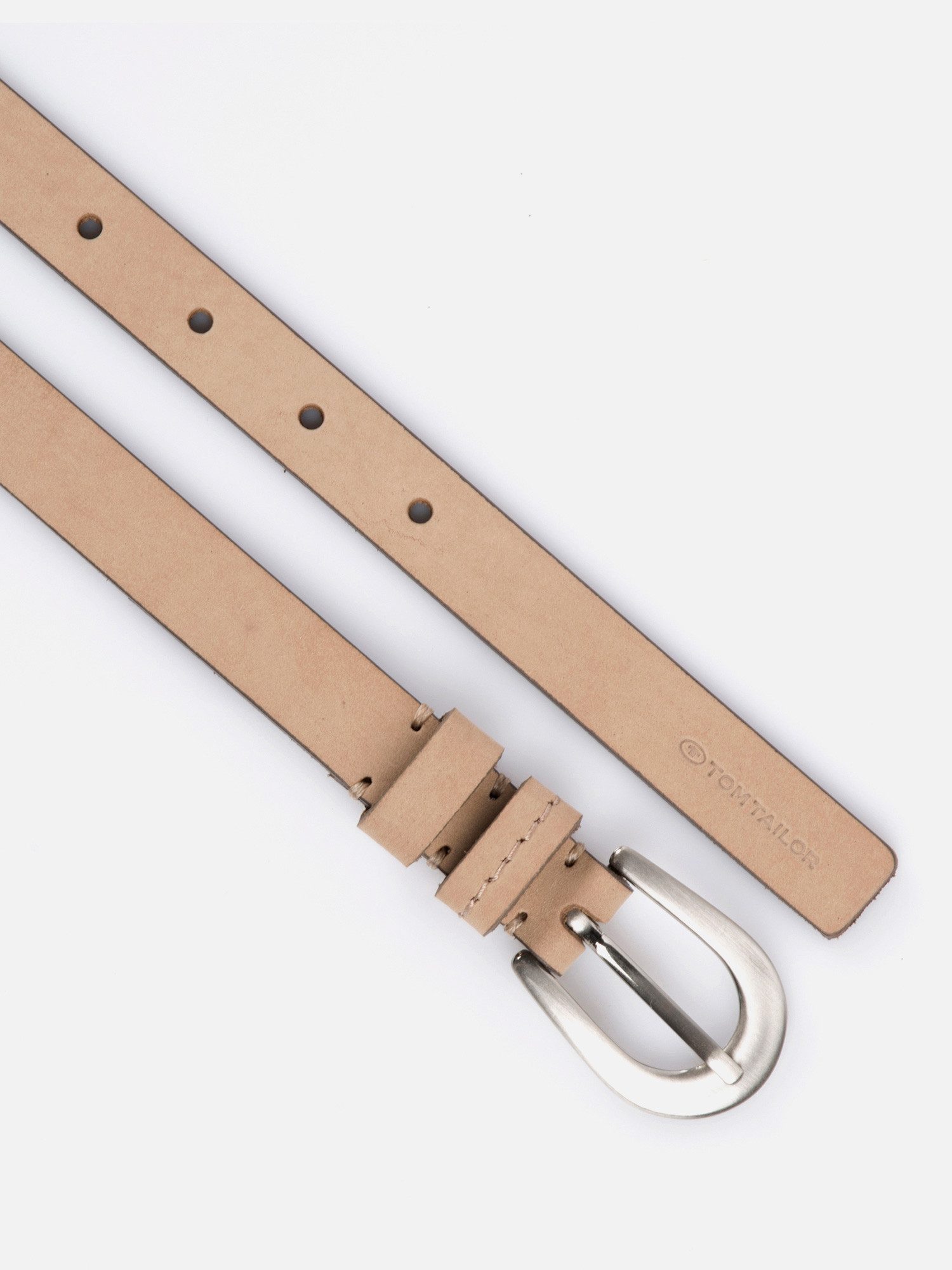 Tom Tailor Leren riem TTELLA met blindstempel op de punt
