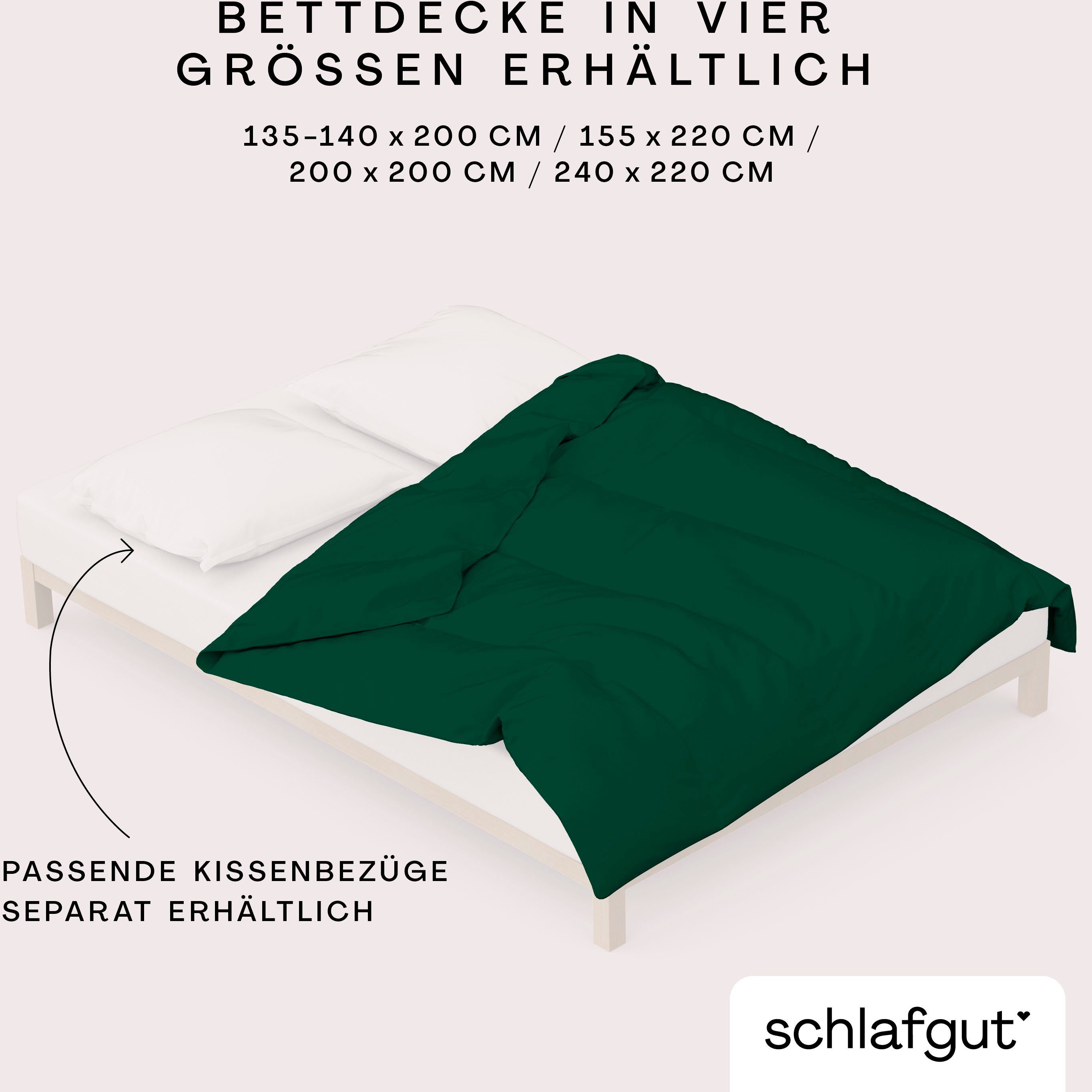 Schlafgut Dekbedovertrek Gebreide jersey uni, van biologisch katoen met elastaan, rits kreukvrij, mix & match beddengoed: bijpassende kussenhoes verkrijgbaar (1 stuk)