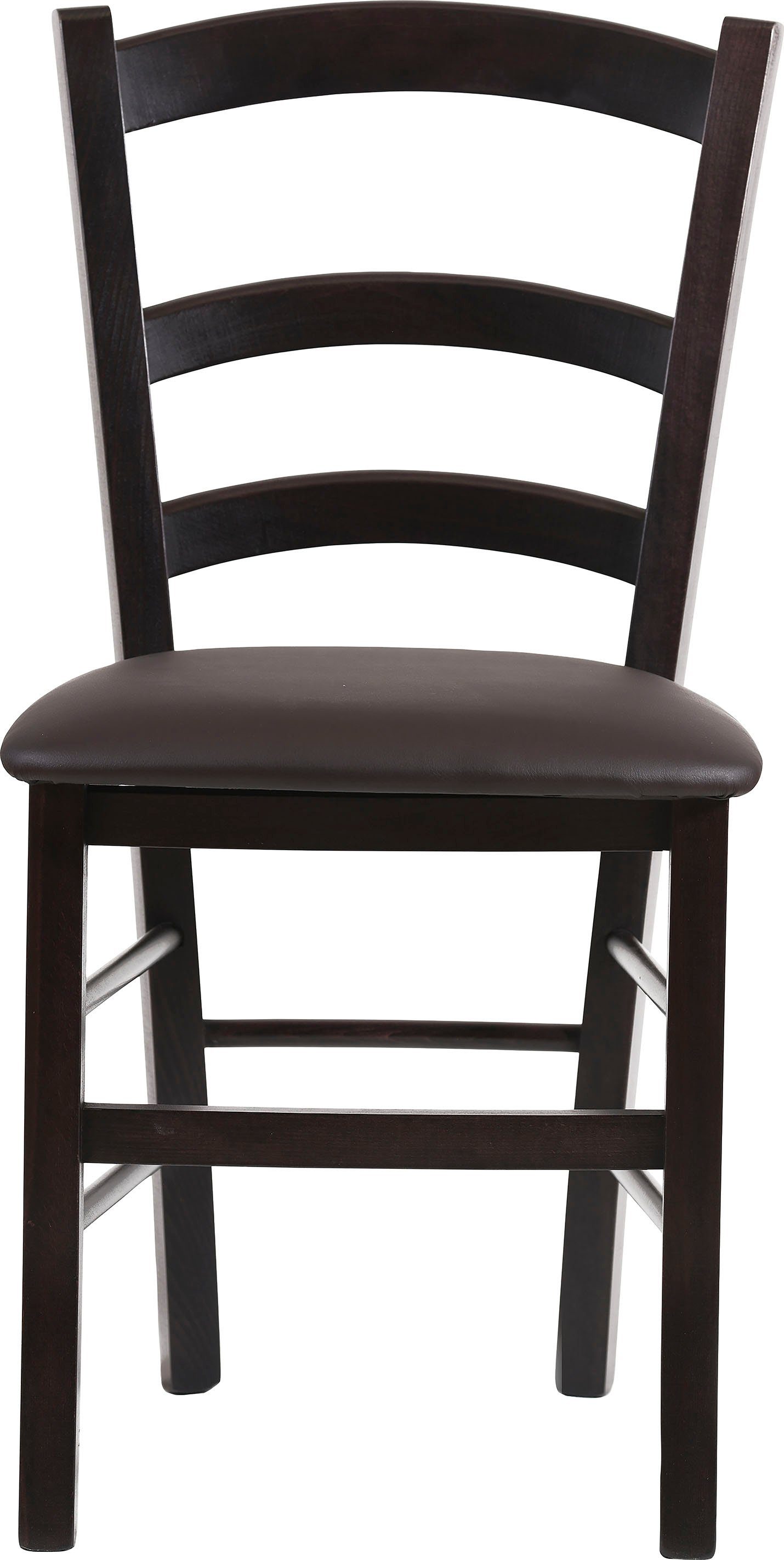 Home affaire Eetkamerstoel Super Paesana Massief beukenhout overtrokken met kunstleer (set, 2 stuks)