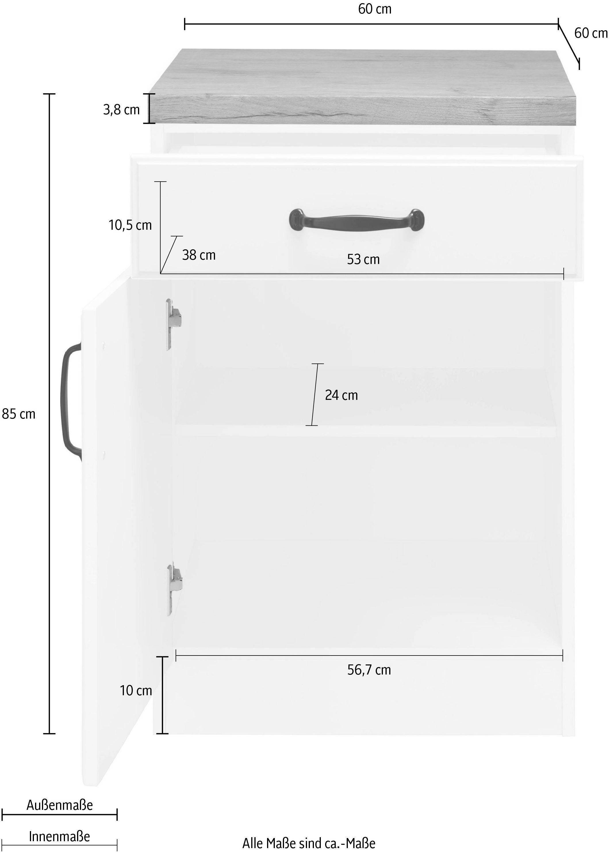 wiho Küchen Onderkast Erla 60 cm breed met vakkenfront