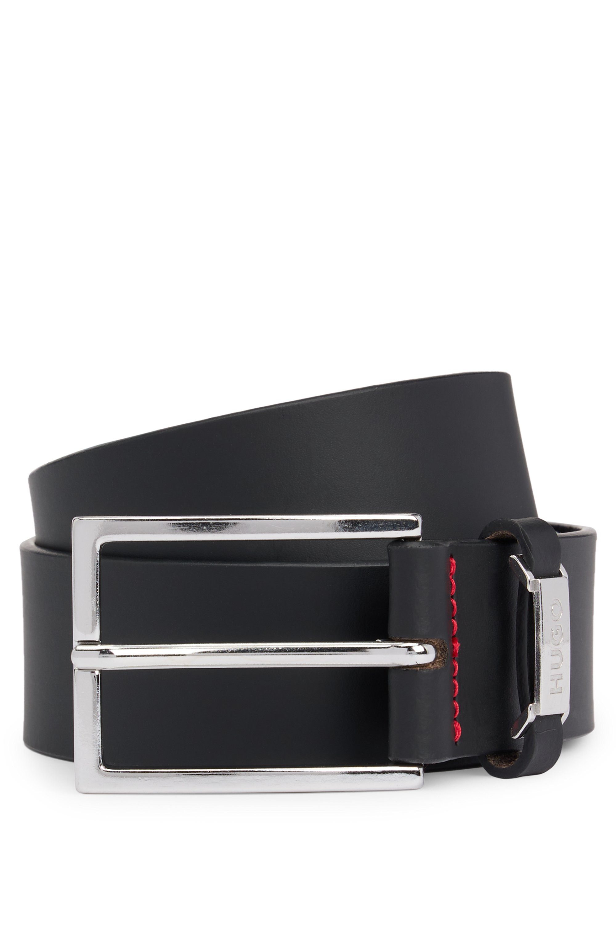 HUGO Leren riem Gabriel_Sz35 Met merkembleem van HUGO heren riemen maat 120 zwart
